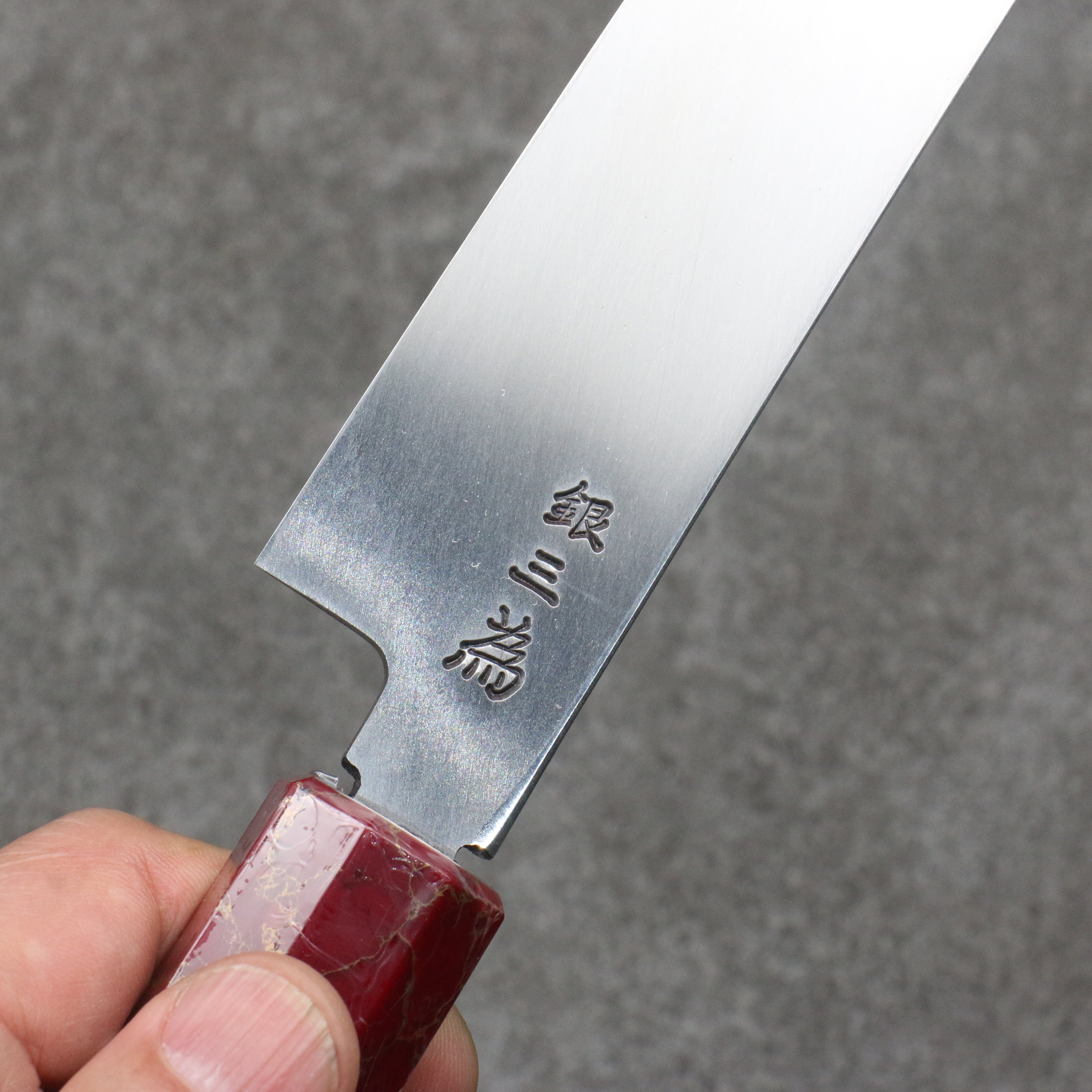 Sakai Takayuki Zangetsu Silver Steel No.3 Sakimaru Yanagiba 330mm Stabilized wood Handle with Sheath - Seisuke Knife