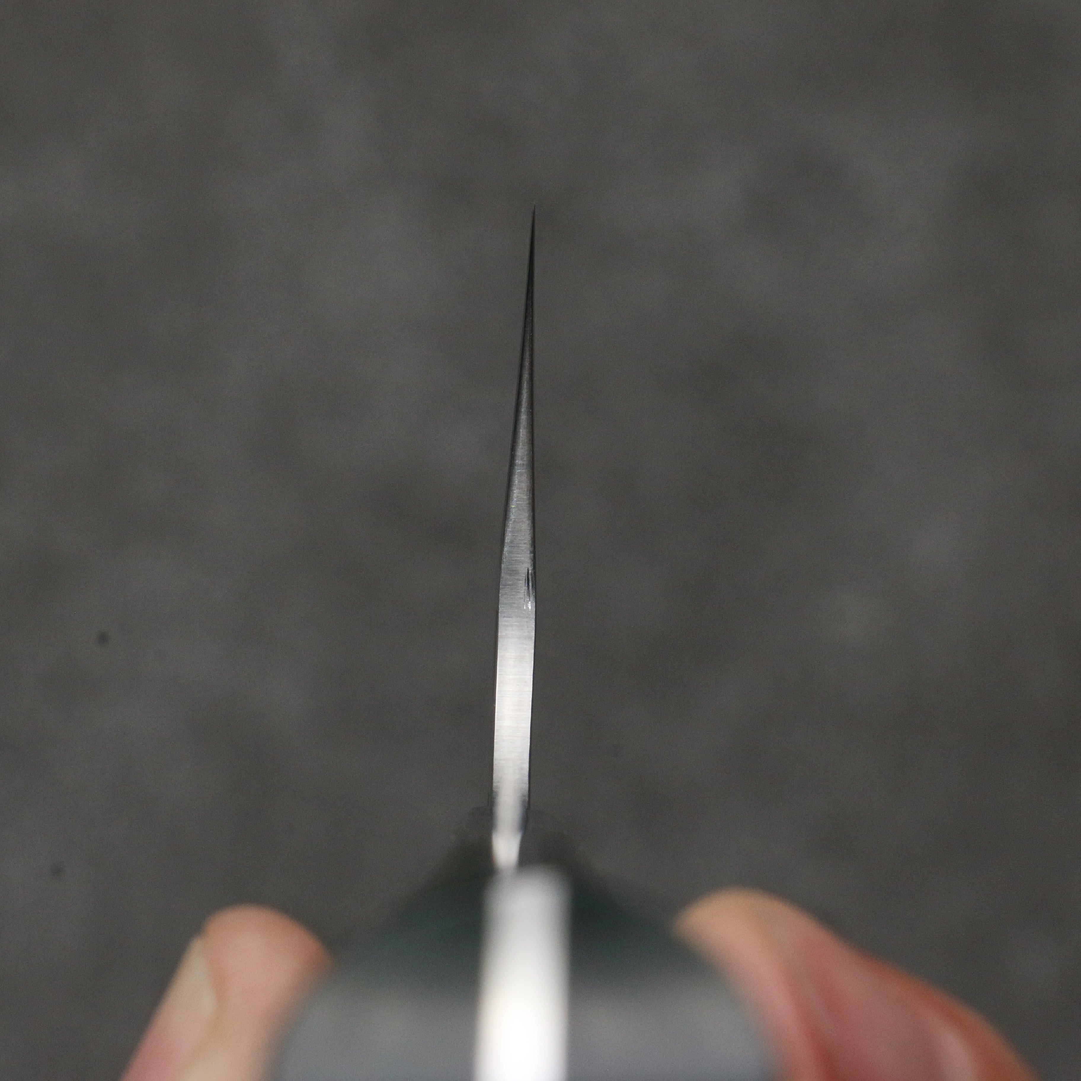 Takeshi Saji New Nomura Style SRS13 Hammered Santoku 180mm Green Micarta Handle - Seisuke Knife