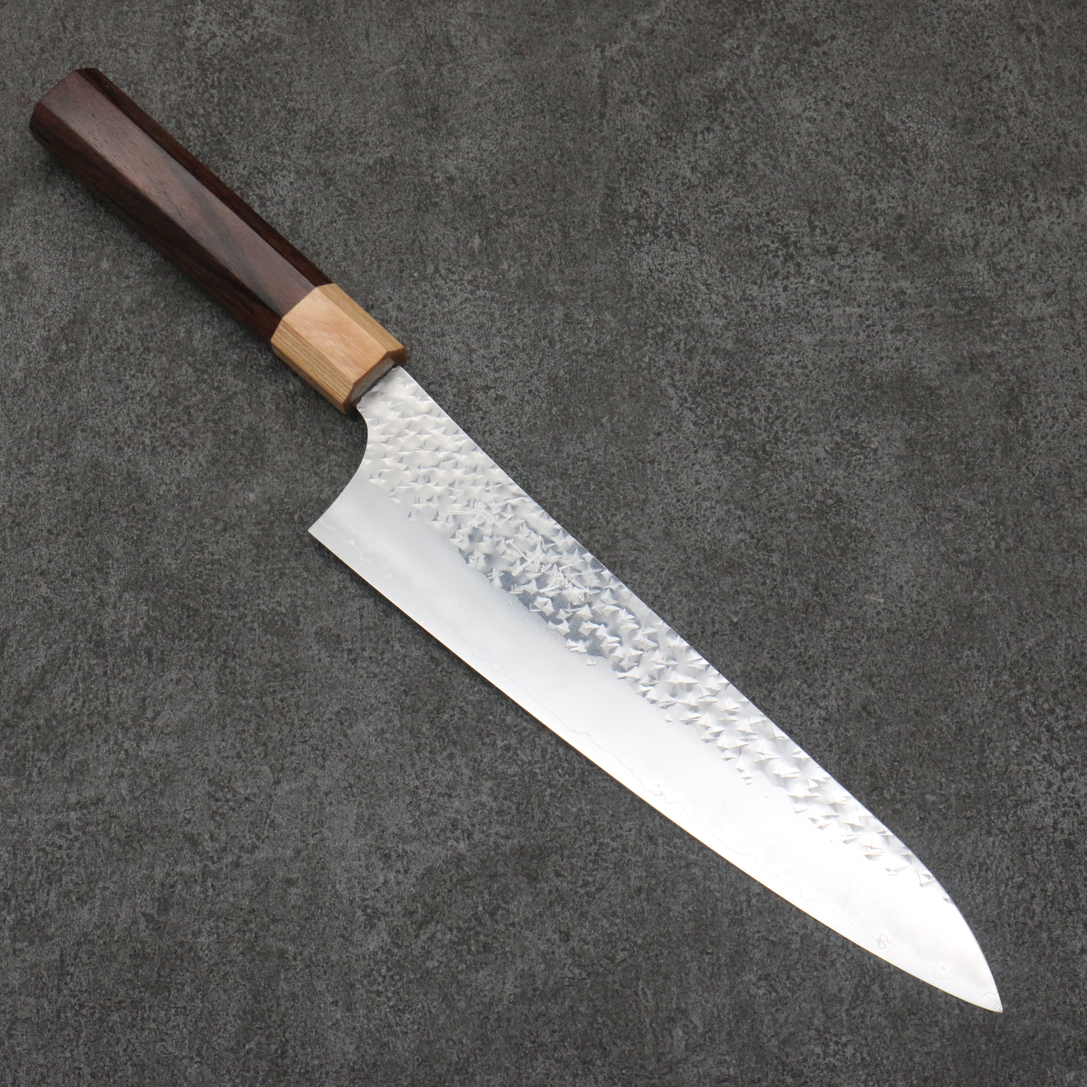 Yu Kurosaki Senko Ryu SG2 Hammered Gyuto 210mm Shitan (ferrule: White Pakka wood) Handle - Seisuke Knife