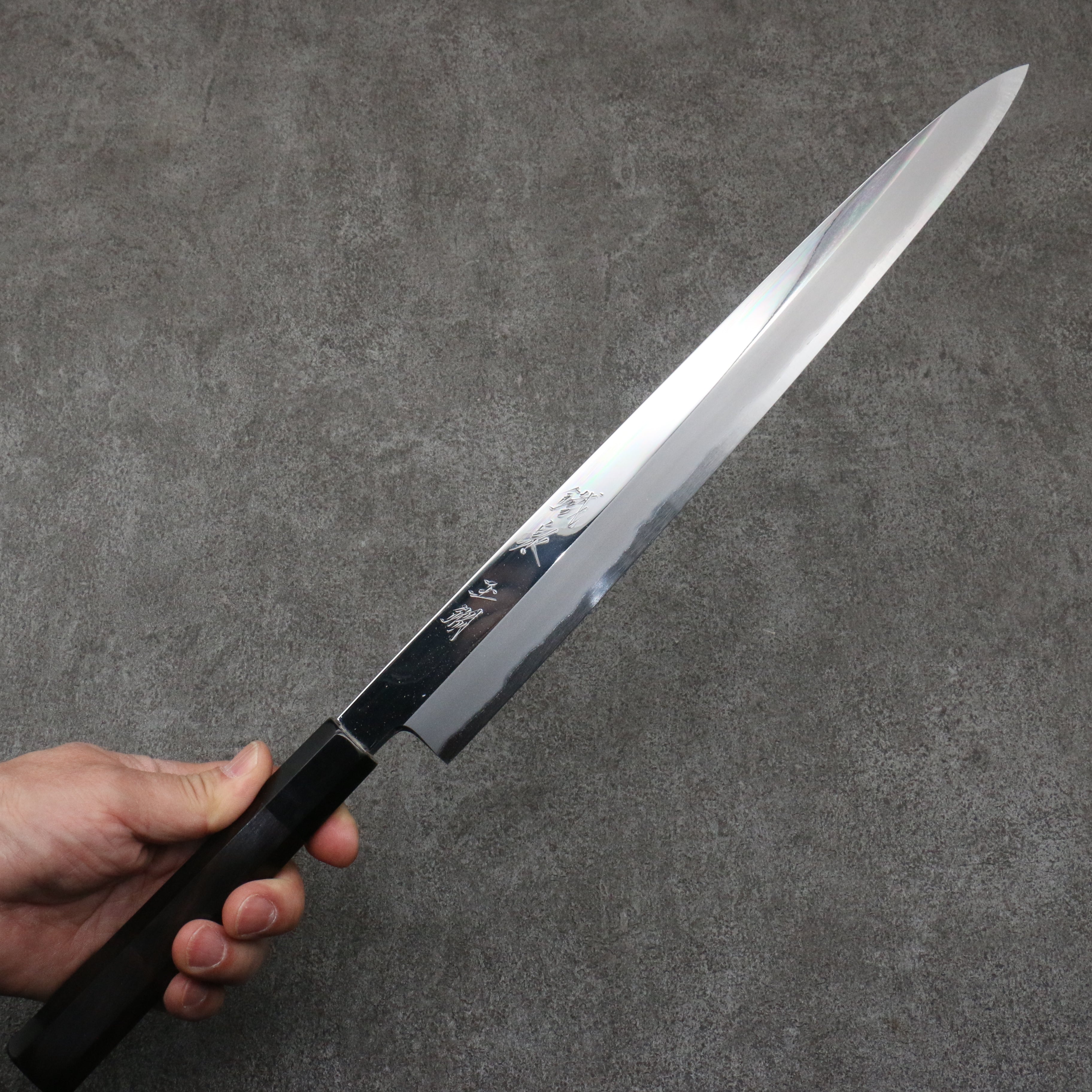 Tessen by Tanaka Tamahagane Yanagiba 315mm Ebony Wood Handle with Sheath - Seisuke Knife