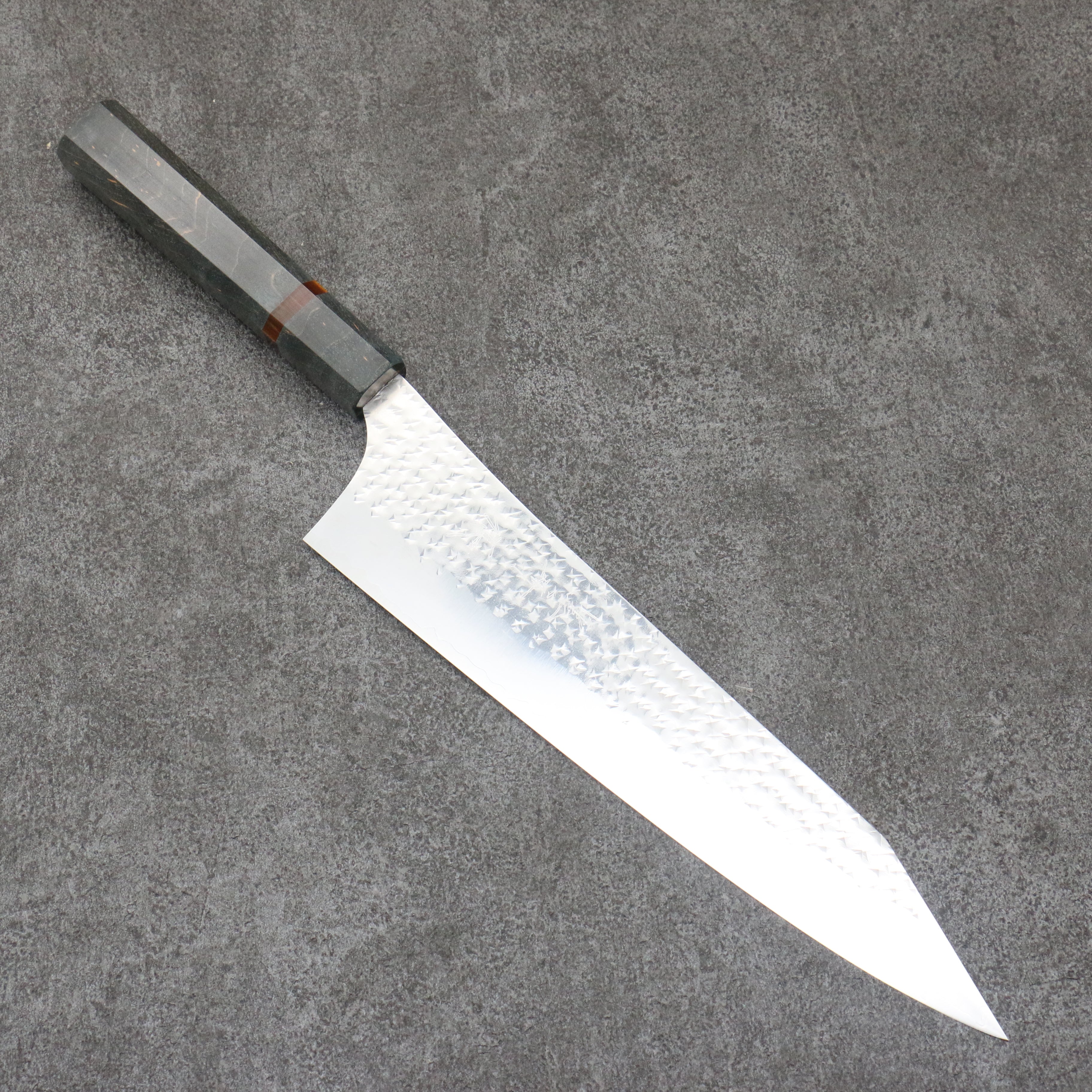 Yu Kurosaki Senko Ei SG2 Hammered Gyuto 240mm Stabilized wood (With Acrylic Ring) Handle - Seisuke Knife