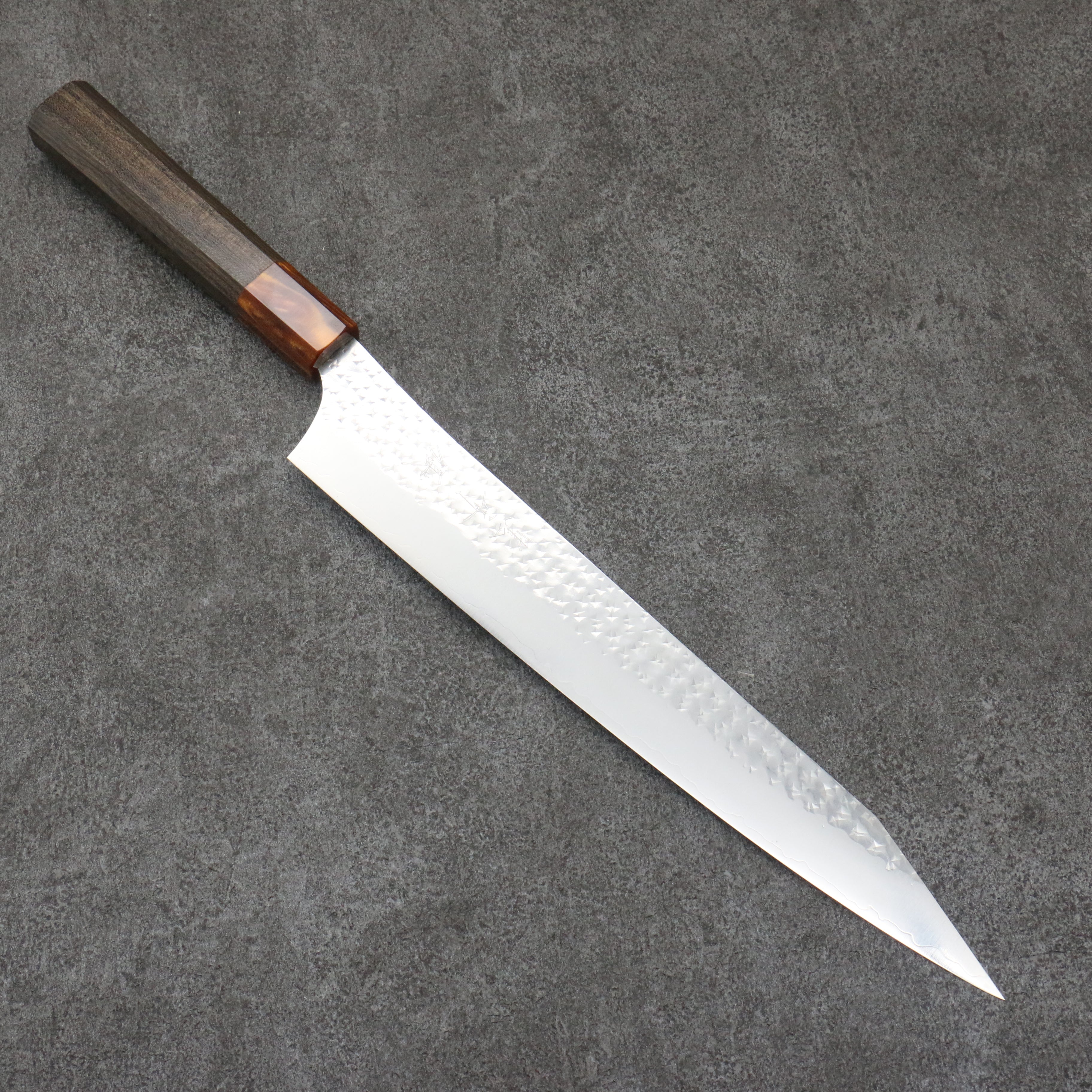 Yu Kurosaki Senko Ei SG2 Hammered Sujihiki 270mm Sandalwood (ferrule:Acrylic) Handle - Seisuke Knife