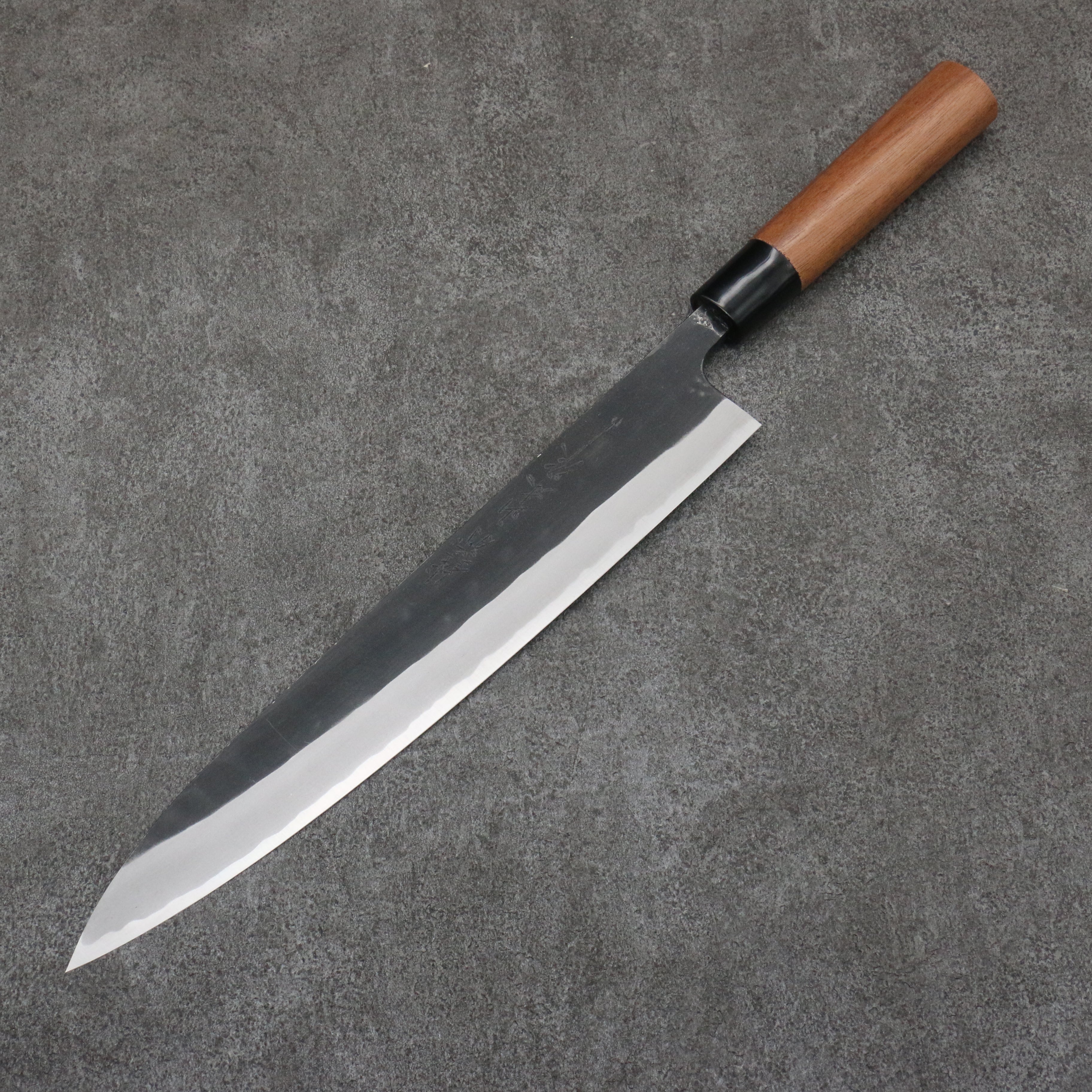 Nao Yamamoto Blue Steel Kurouchi Sujihiki 270mm Walnut Handle - Seisuke Knife