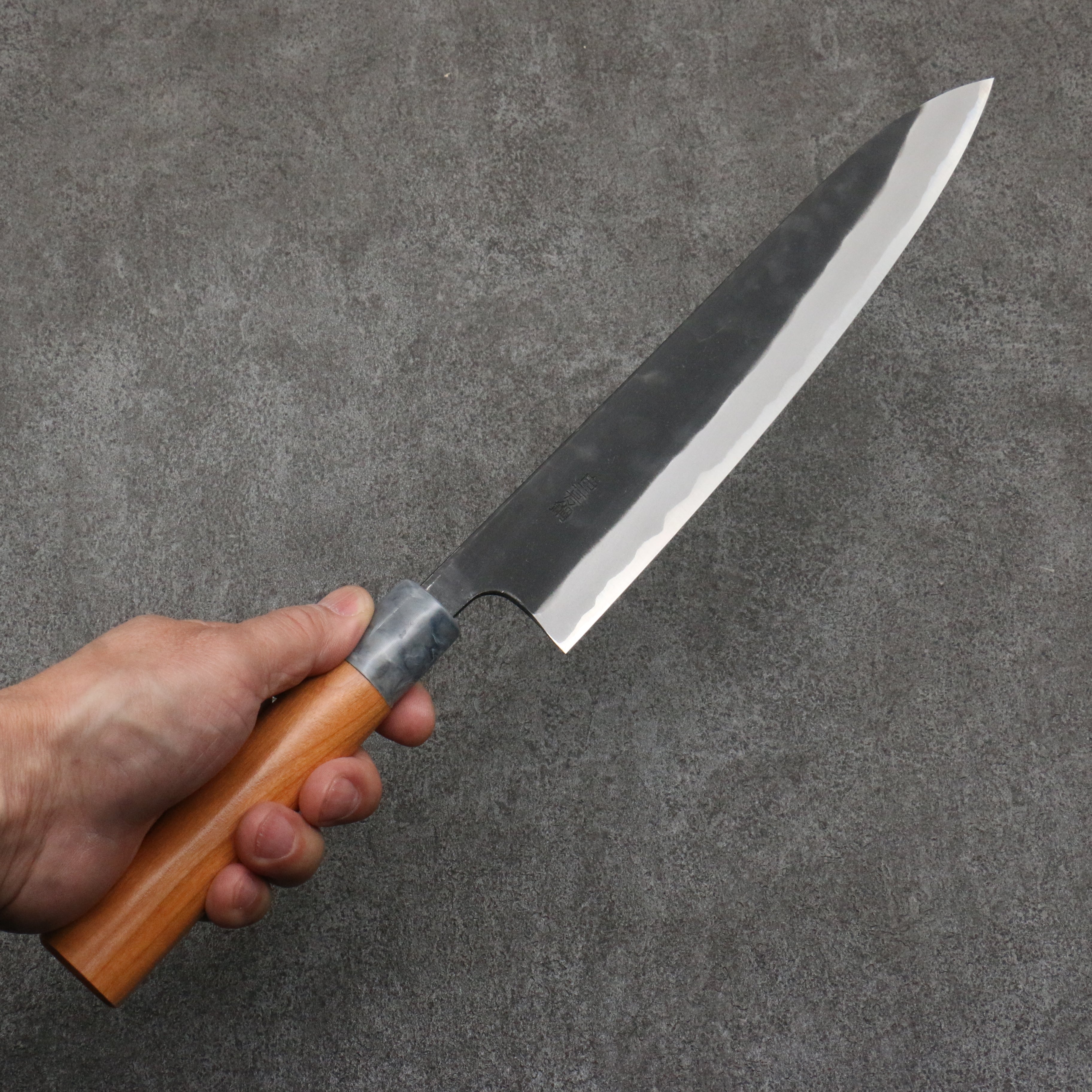 Nao Yamamoto White Steel No.2 Kurouchi Sujihiki 240mm Cherry Tree Handle - Seisuke Knife
