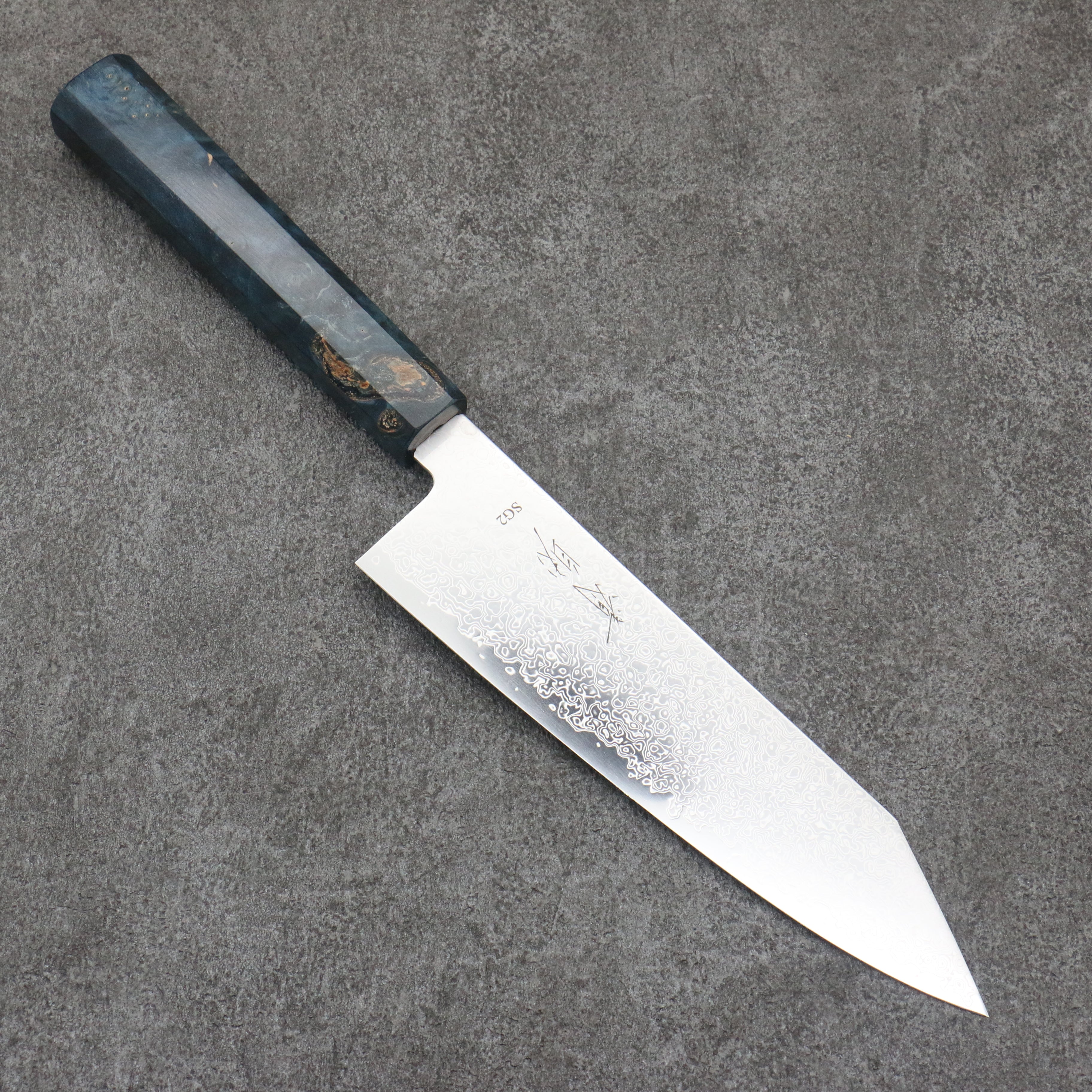 Seisuke SG2 Damascus Bunka 180mm Stabilized wood Handle - Seisuke Knife