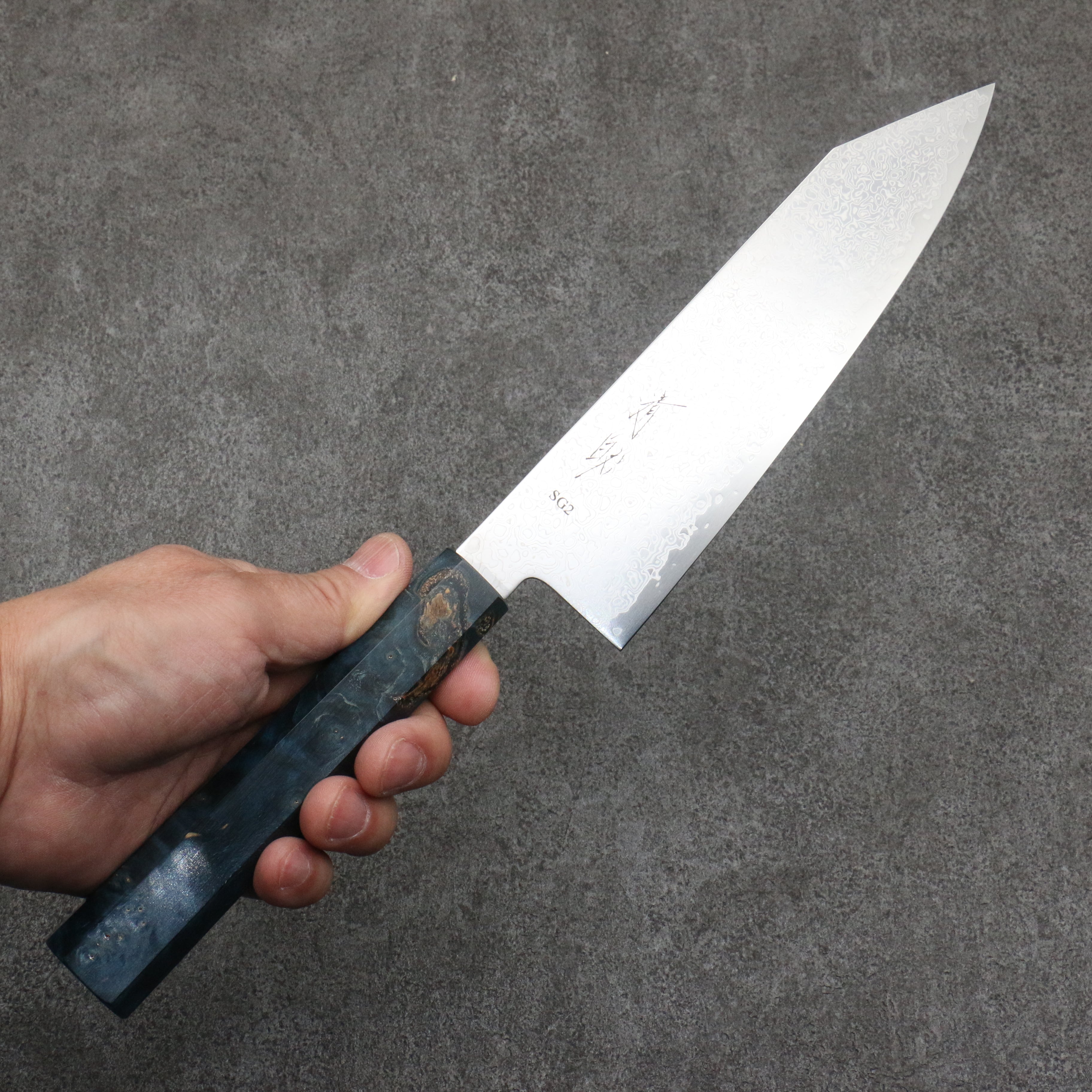 Seisuke SG2 Damascus Bunka 180mm Stabilized wood Handle - Seisuke Knife
