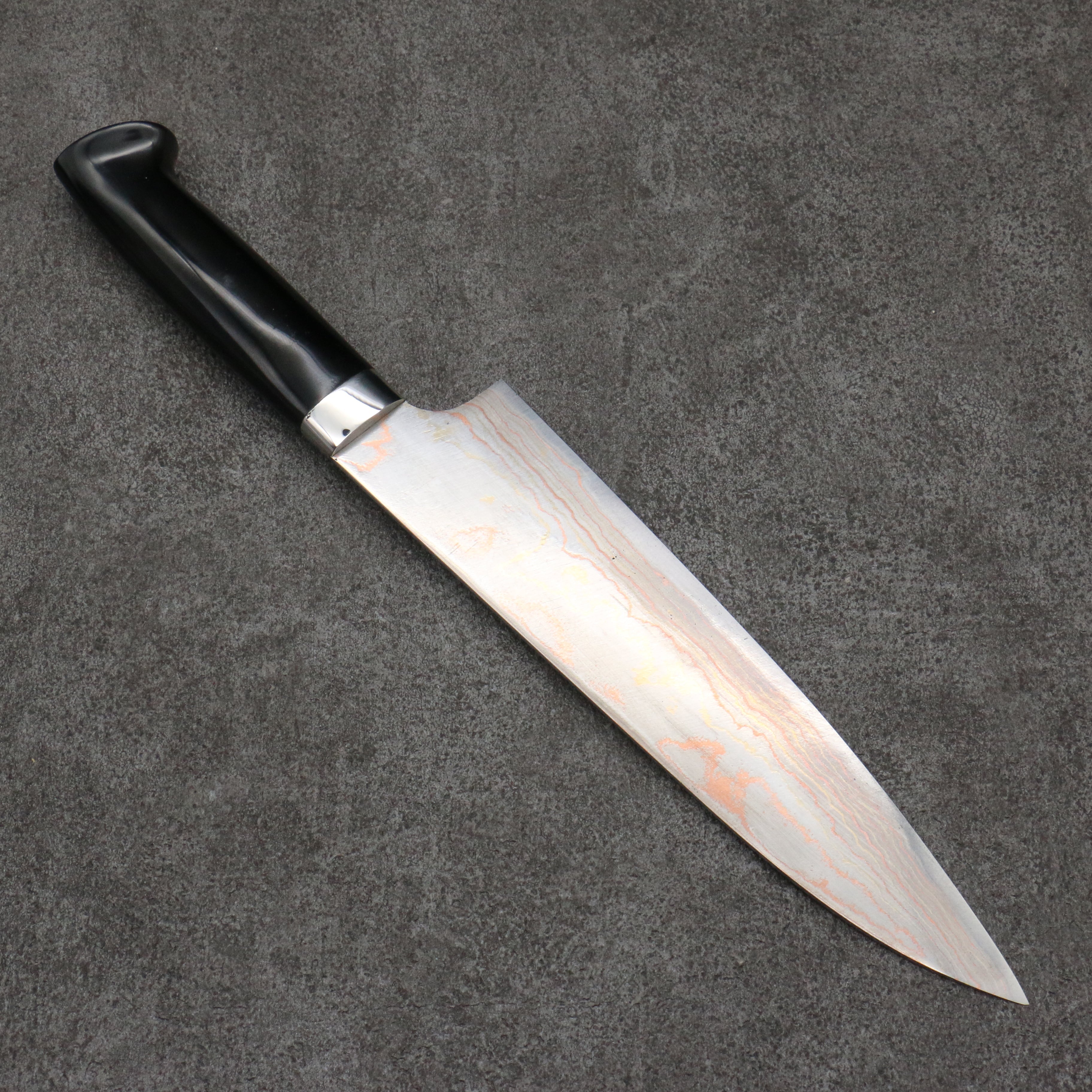 Takeshi Saji Maki-e Art Red Fuji Sheath Blue Steel No.2 Colored Damascus Gyuto 210mm Maki-e Art Handle with Sheath - Seisuke Knife