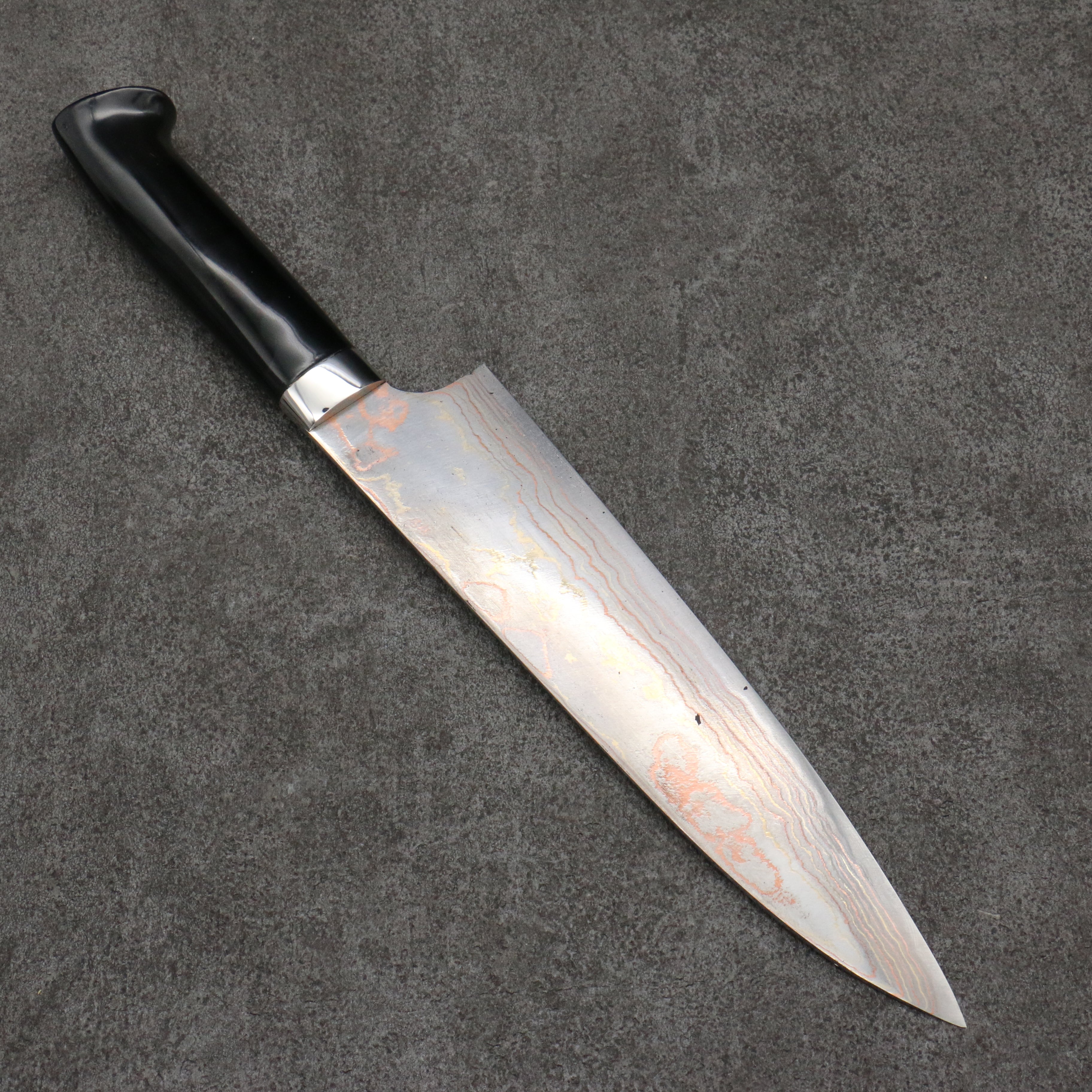 Takeshi Saji Maki-e Art Fuji and Waves Sheath Blue Steel No.2 Colored Damascus Gyuto 210mm Maki-e Art Handle with Sheath - Seisuke Knife