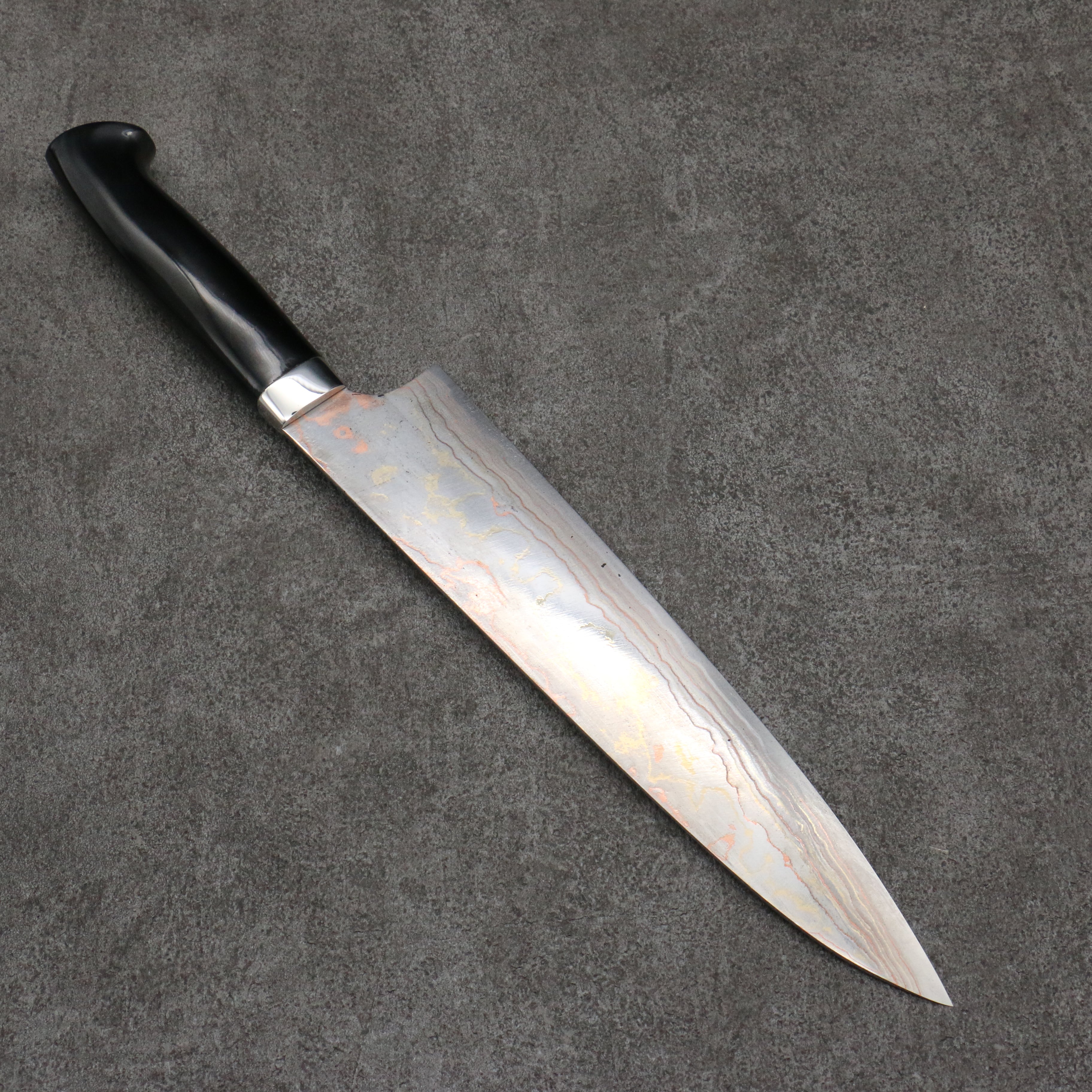 Takeshi Saji Maki-e Art Fuji and Waves Sheath Blue Steel No.2 Colored Damascus Gyuto 240mm Maki-e Art Handle with Sheath - Seisuke Knife