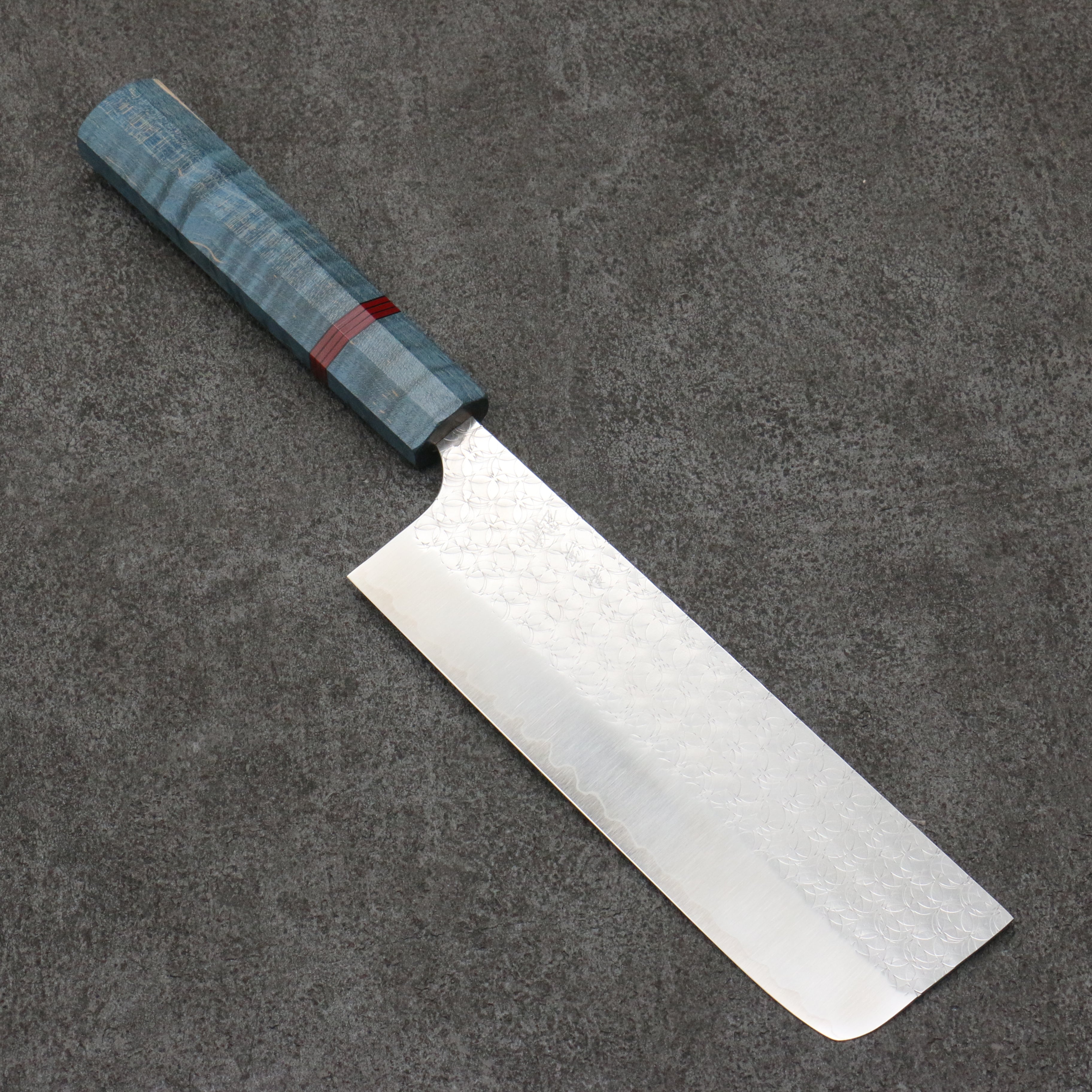 Yoshimi Kato Minamo SG2 Hammered Nakiri 165mm Stabilized wood Handle - Seisuke Knife