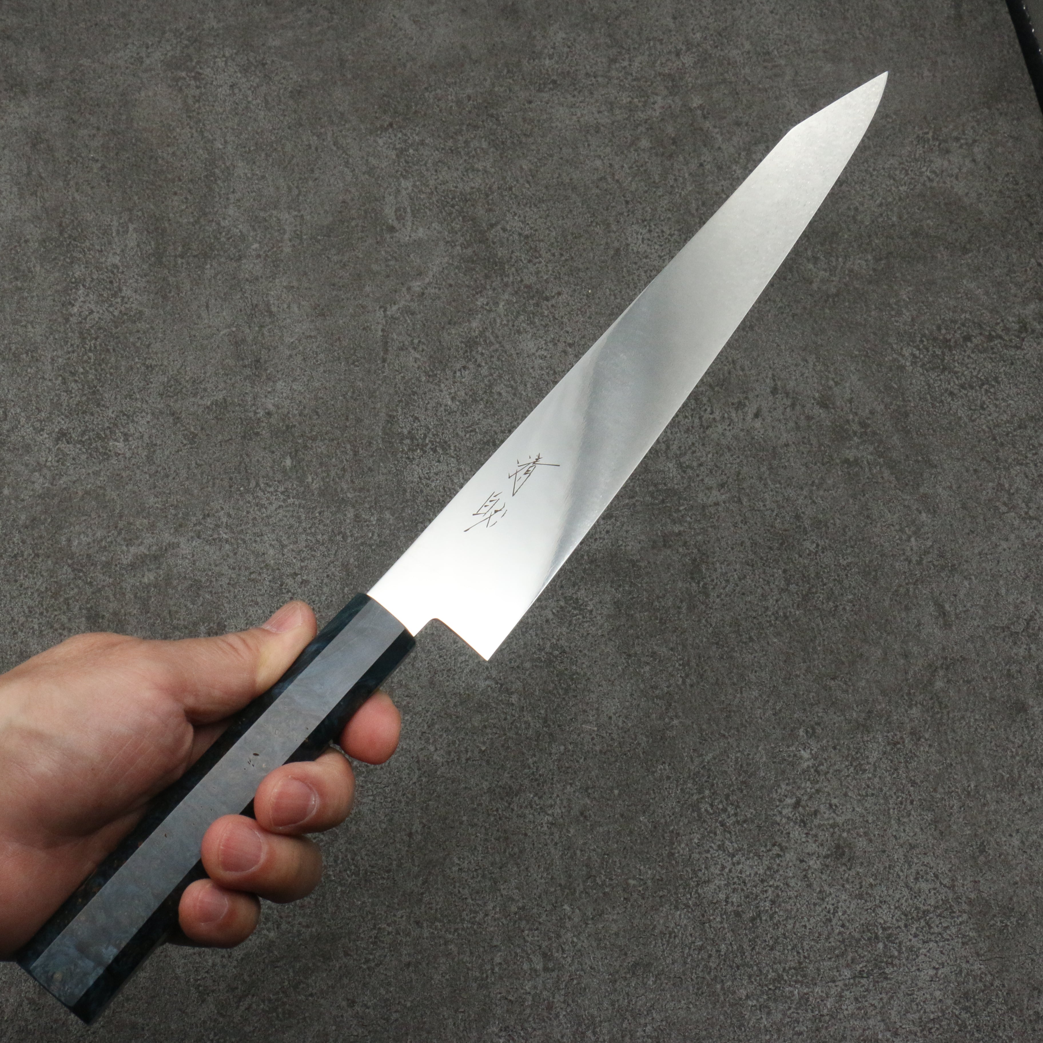 Seisuke VG10 Mirrored Finish Sujihiki 240mm Stabilized wood Handle - Seisuke Knife