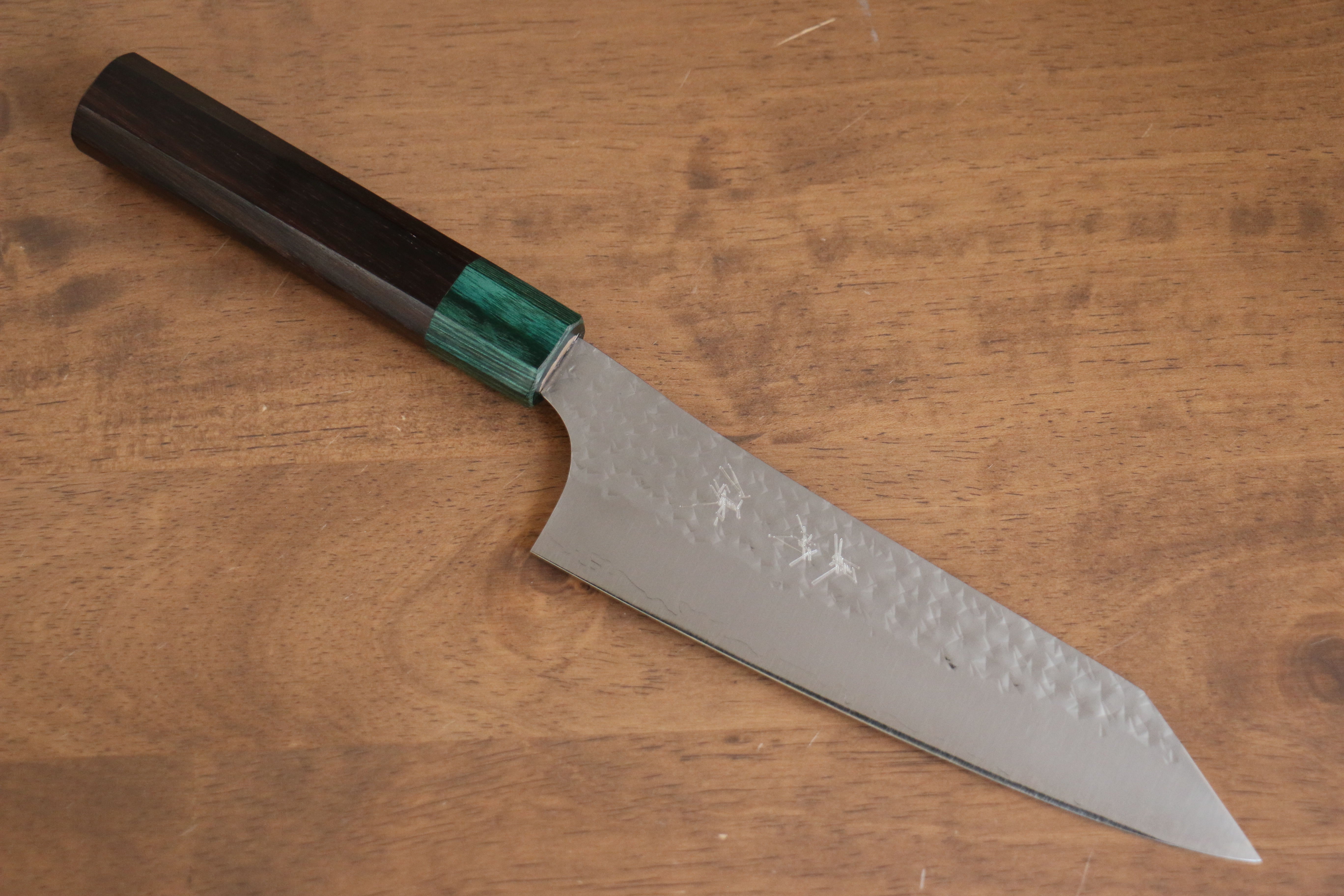 Yu Kurosaki Senko Ei SG2 Hammered Bunka 170mm Rosewood (ferrule: Green Pakka wood) Handle - Seisuke Knife