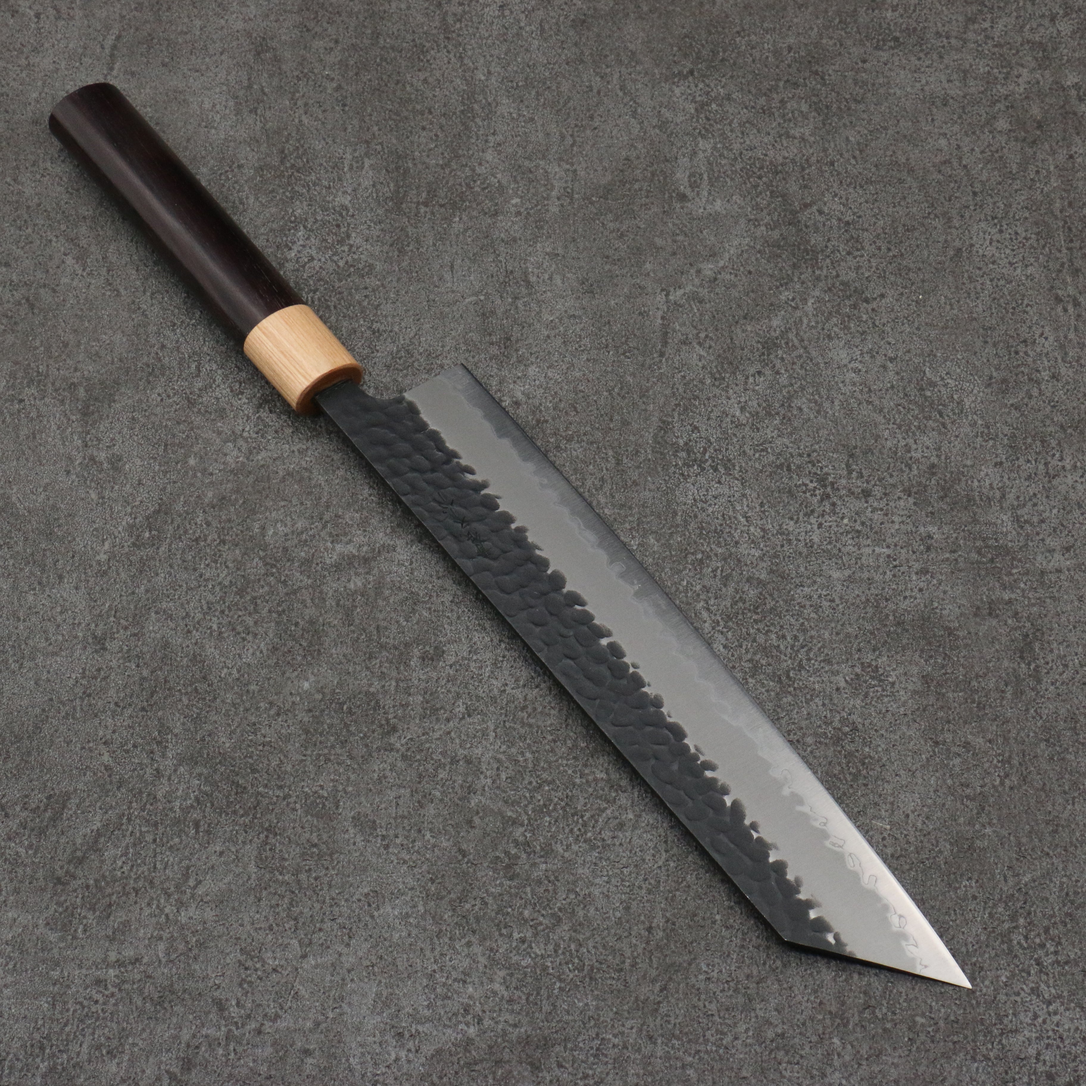 Seisuke Blue Super Hammered Kiritsuke Gyuto 240mm Shitan (ferrule: White Pakka wood) Handle - Seisuke Knife