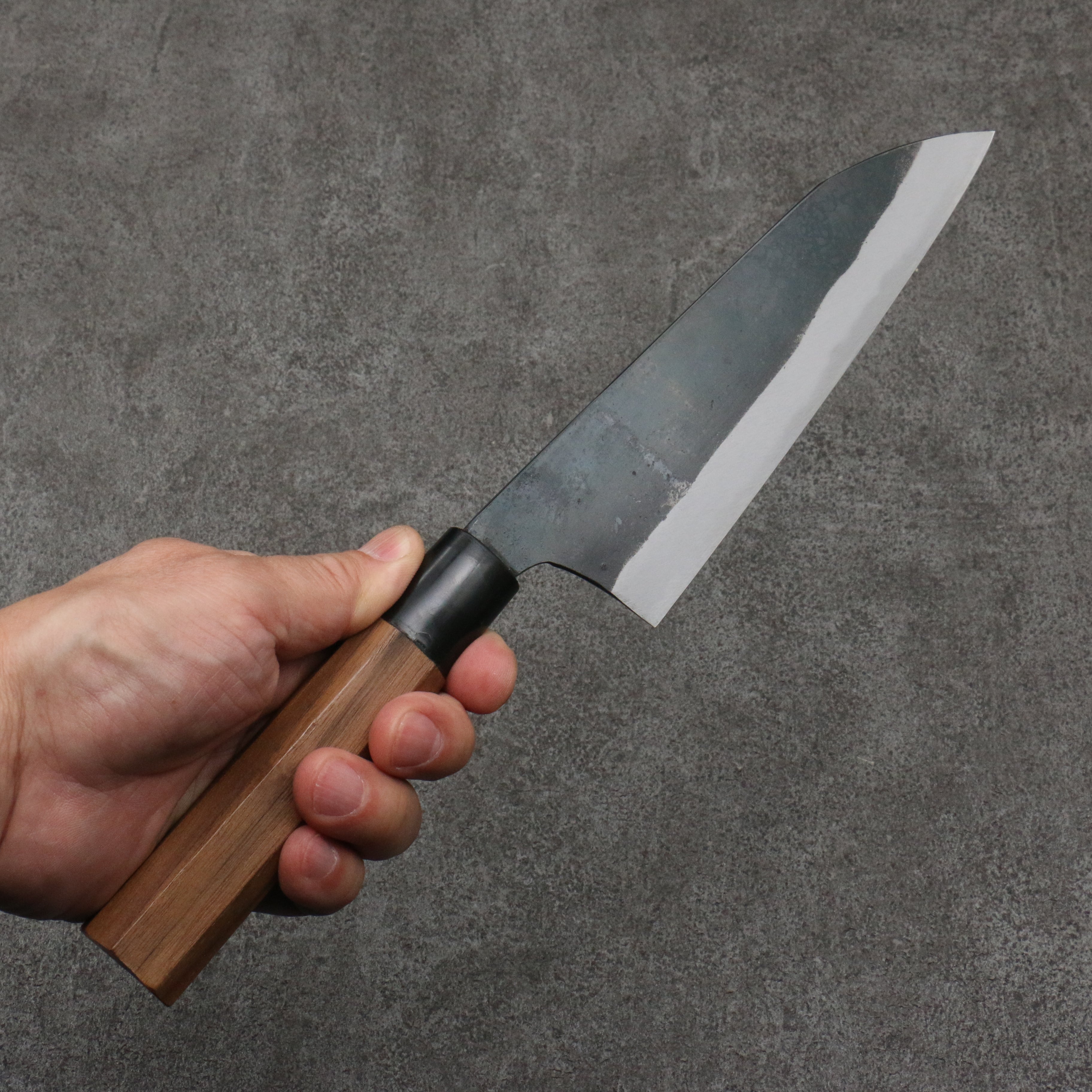 Daisuke Nishida White Steel No.1 Black Finished Santoku 165mm Cherry Tree Handle - Seisuke Knife