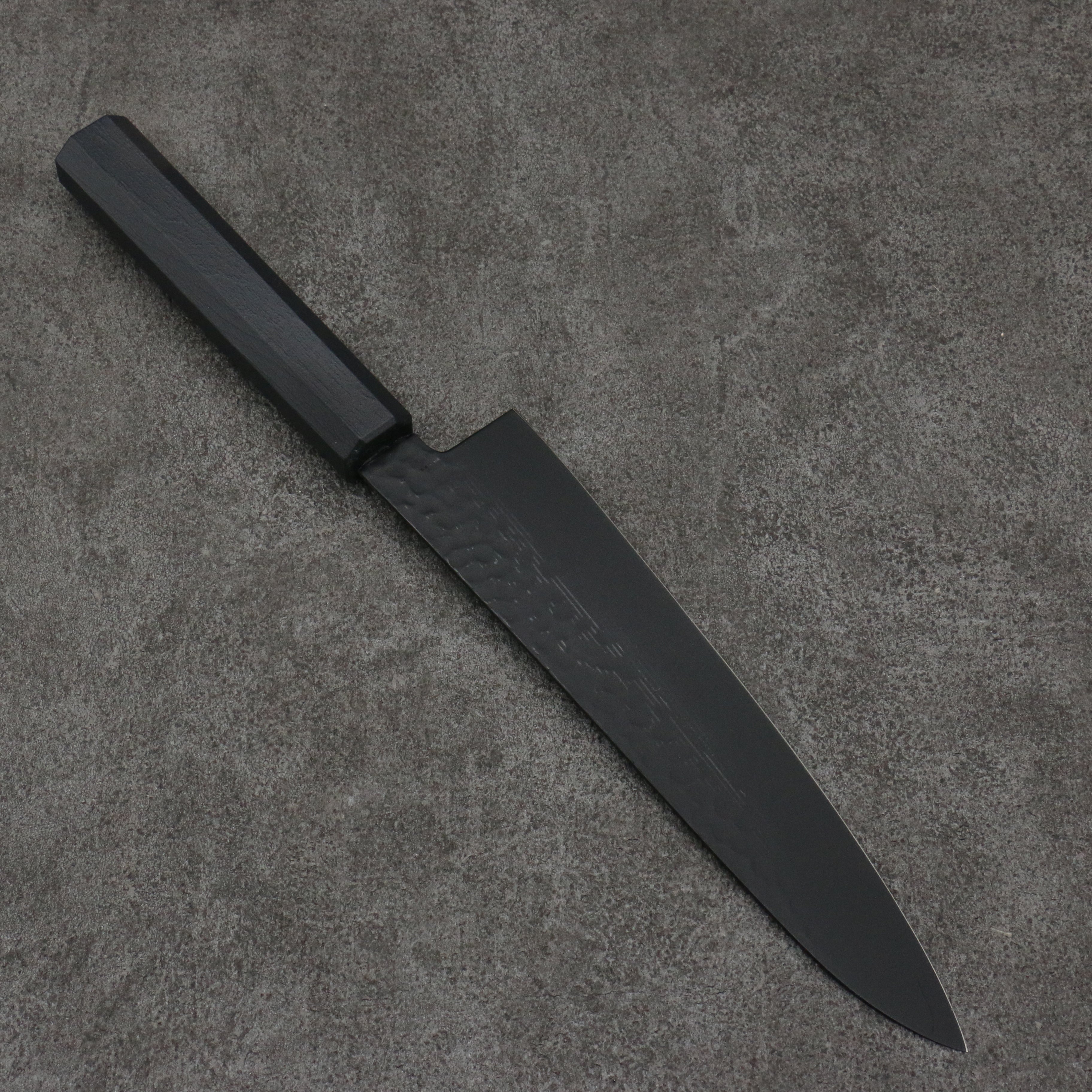 Sakai Takayuki Kurokage VG10 Hammered Teflon Coating Gyuto 210mm Black Lacquered Handle - Seisuke Knife