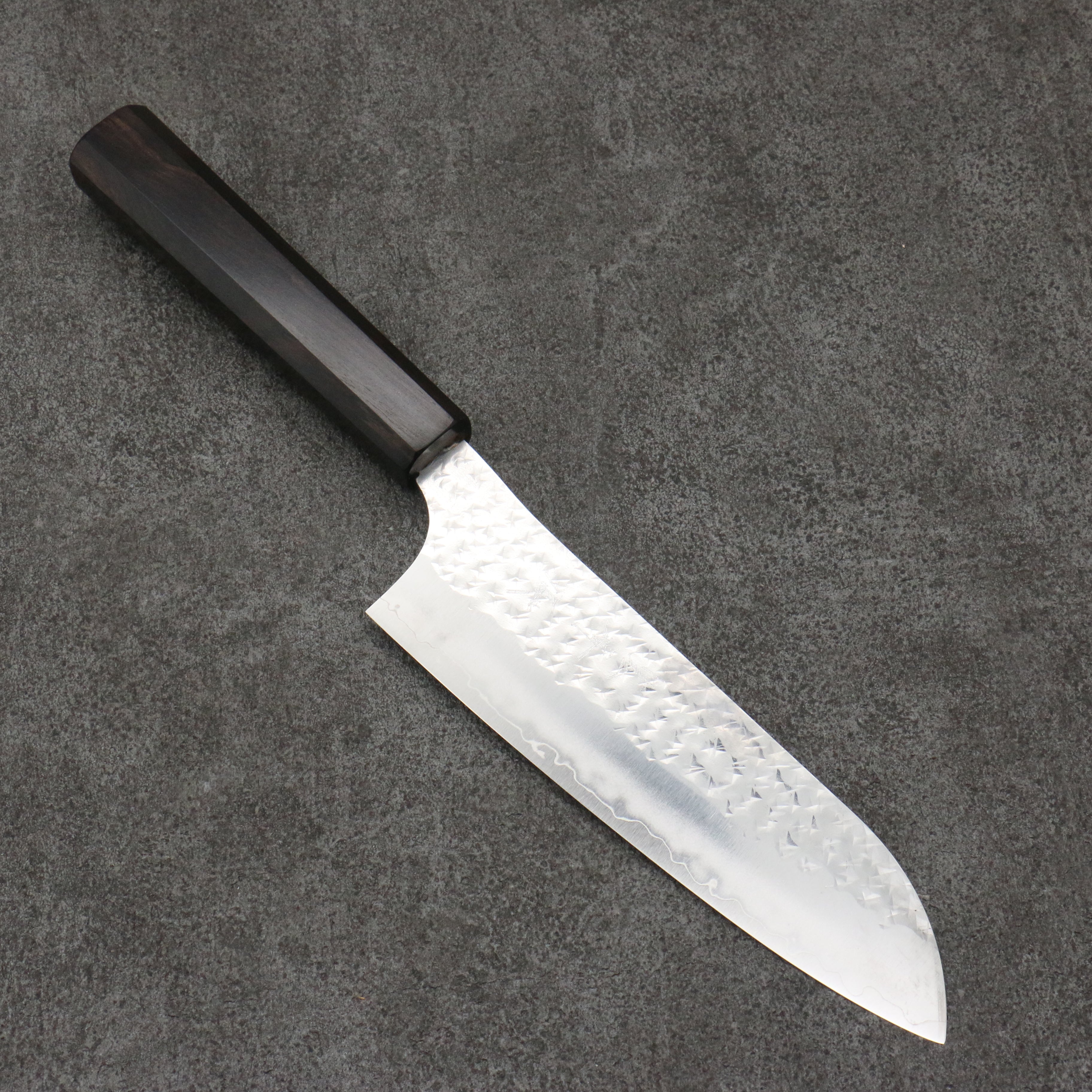 Yu Kurosaki Senko Ryu SG2 Hammered Santoku 170mm Ebony Wood Handle - Seisuke Knife