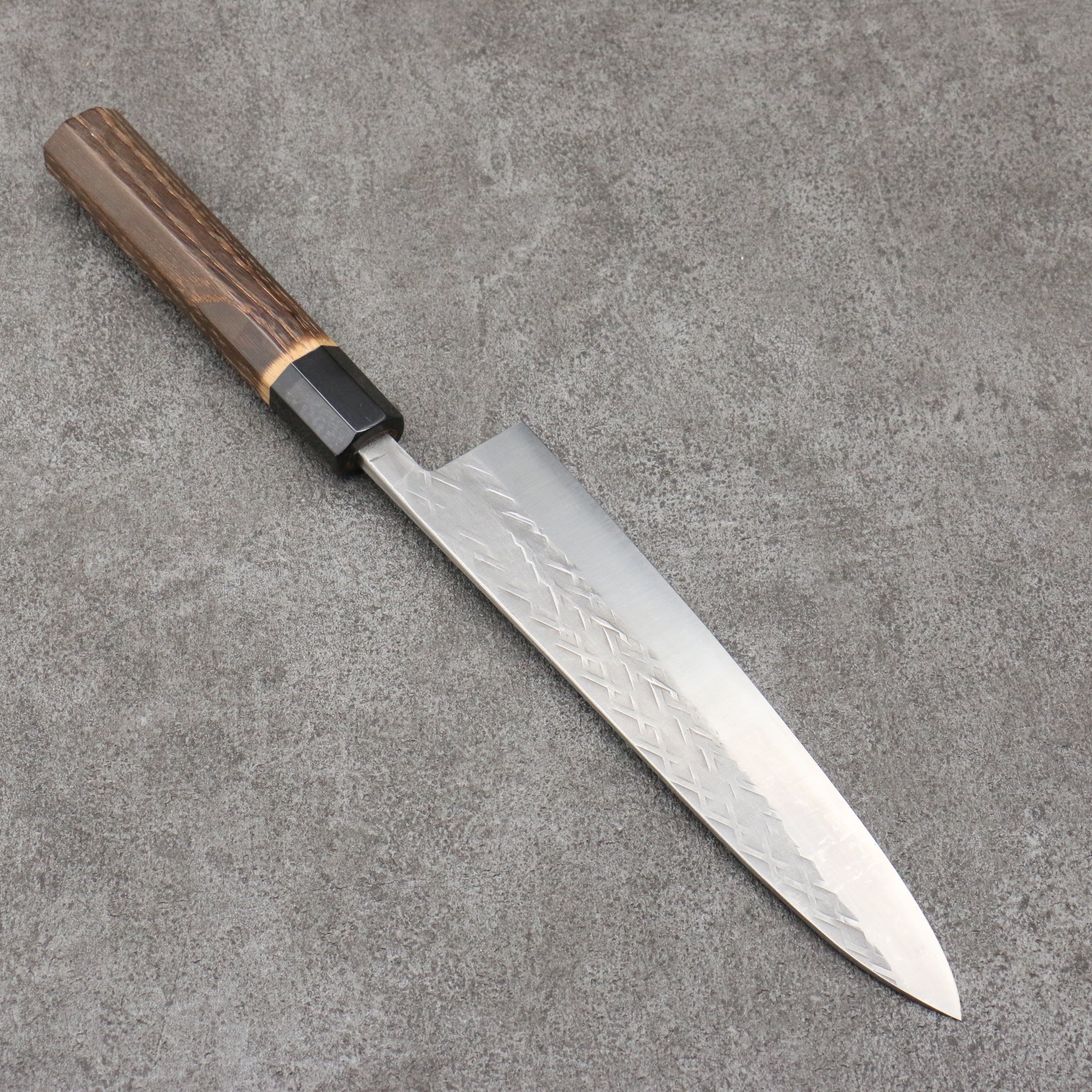 Tadafusa SLD Hammered Gyuto 210mm Burnt Walnut Handle - Seisuke Knife