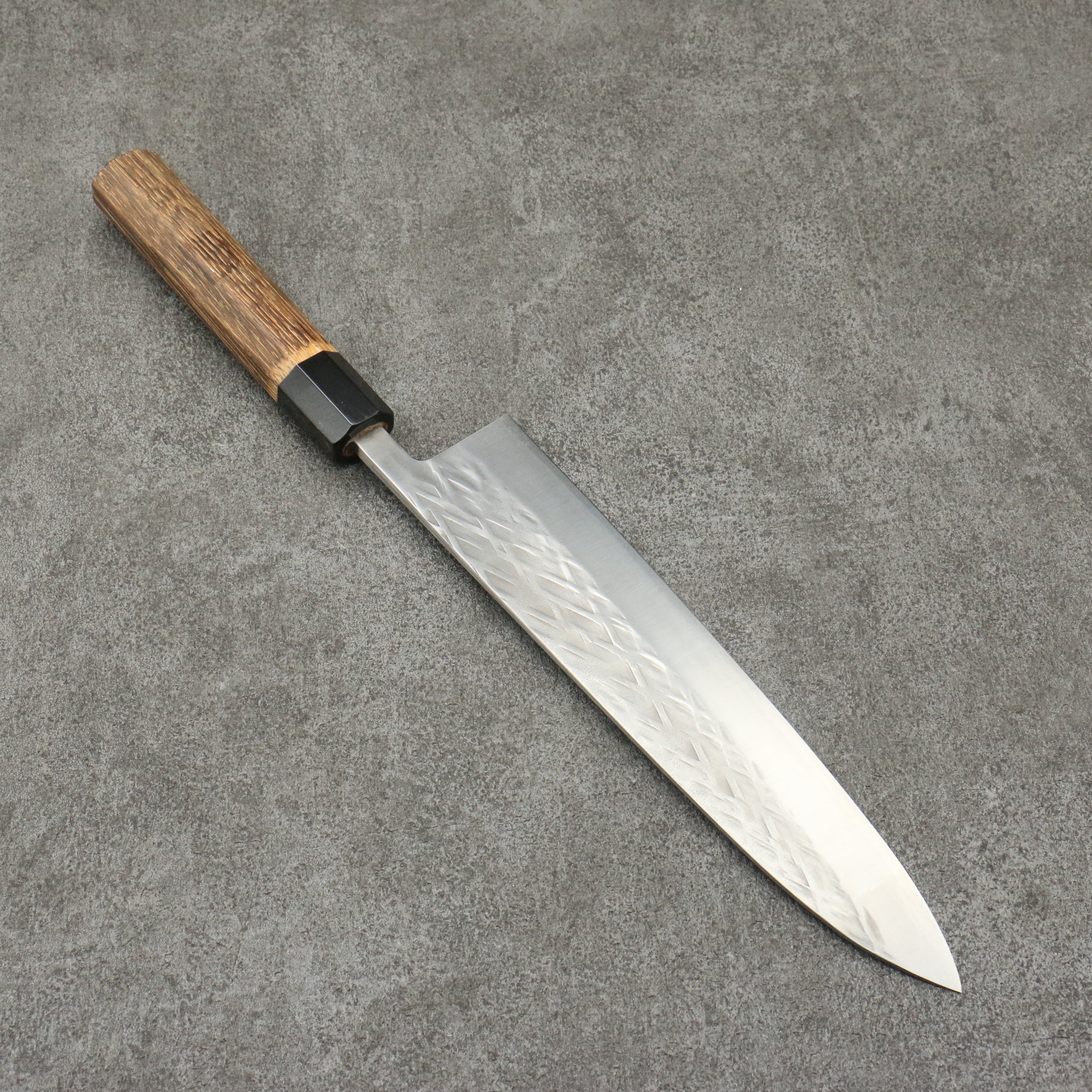 Tadafusa SLD Hammered Gyuto 240mm Burnt Walnut Handle - Seisuke Knife