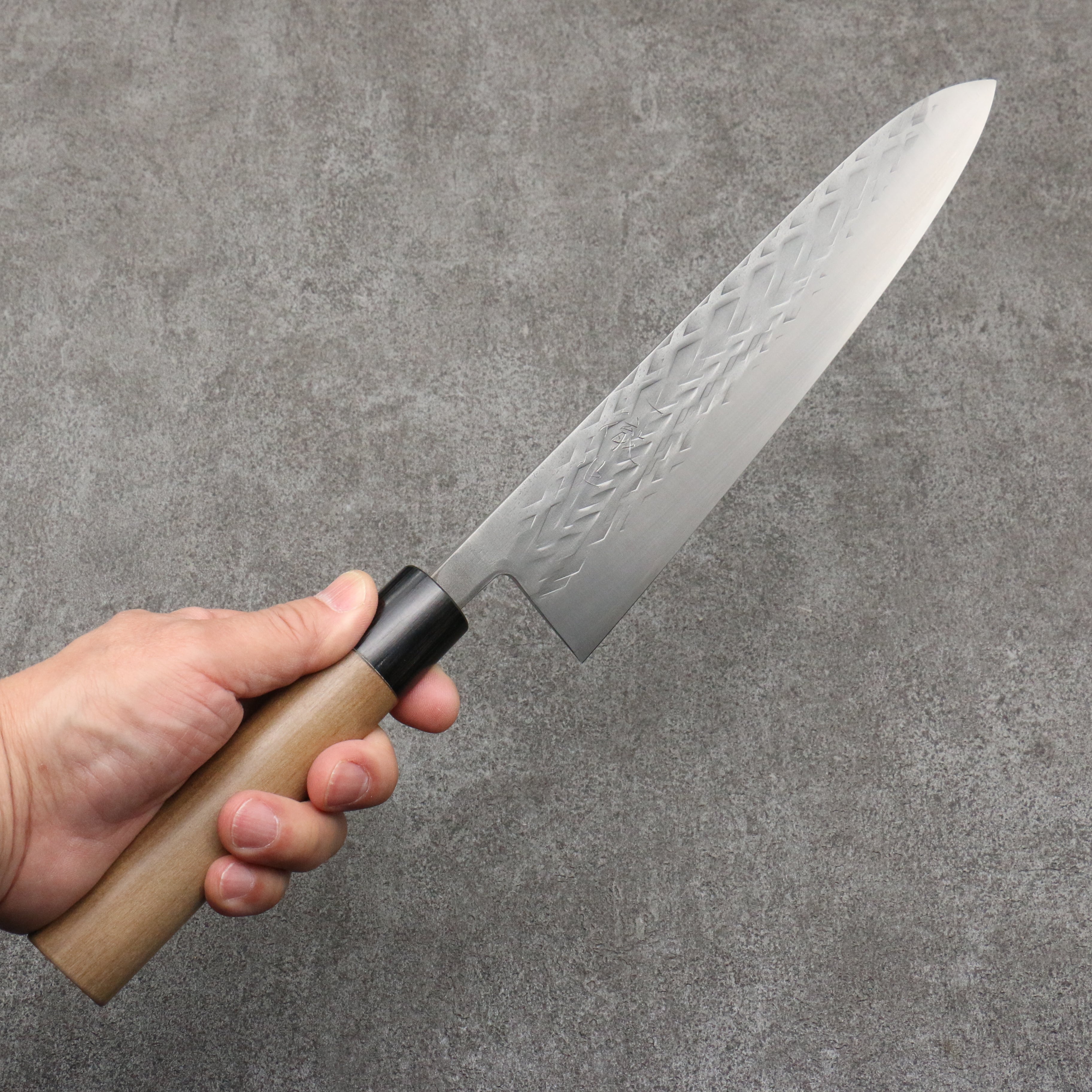Tadafusa SLD Hammered Gyuto 240mm Walnut Handle - Seisuke Knife