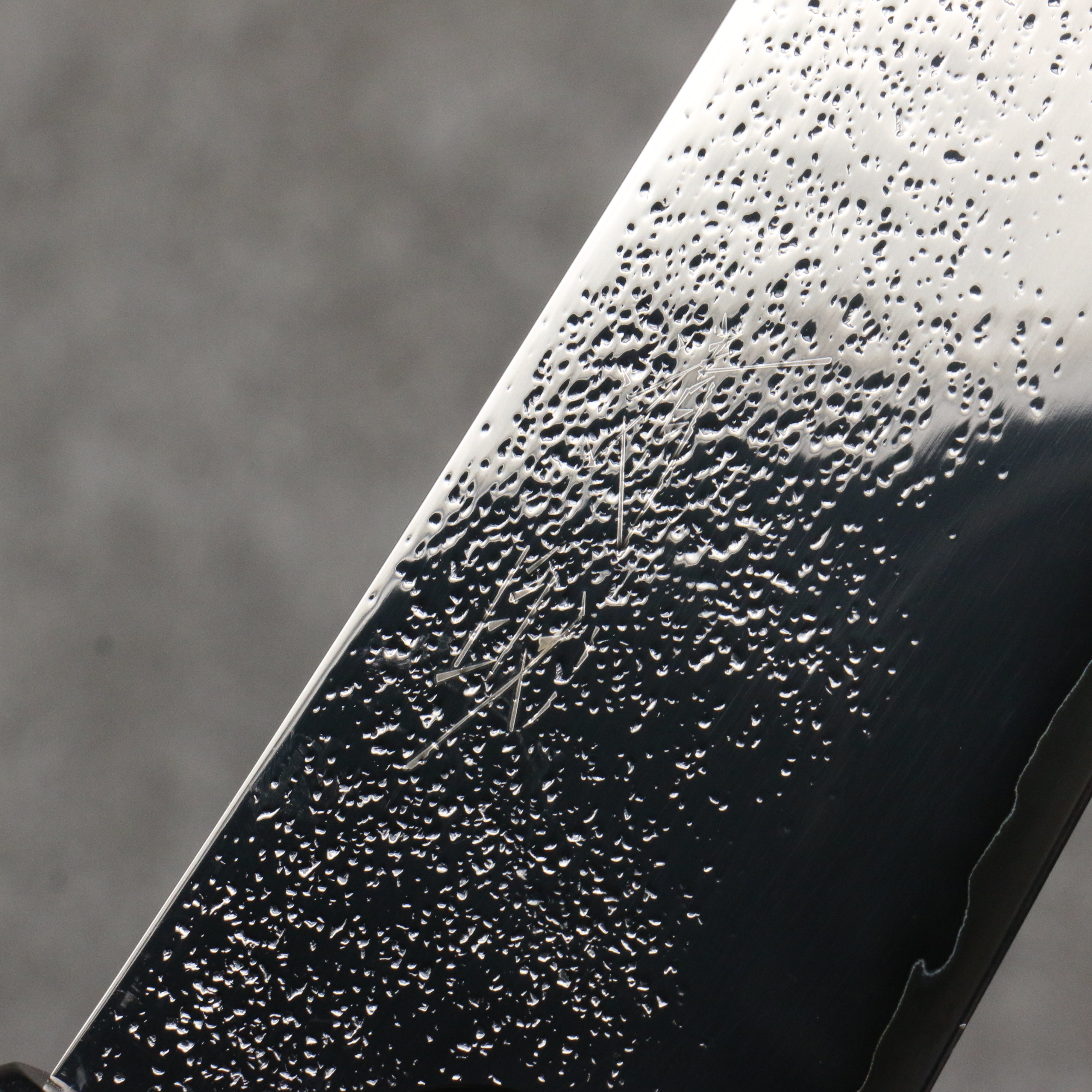 Seisuke VG5 Black Nashiji Mirrored Finish Gyuto 210mm Gray Pakka wood Handle - Seisuke Knife