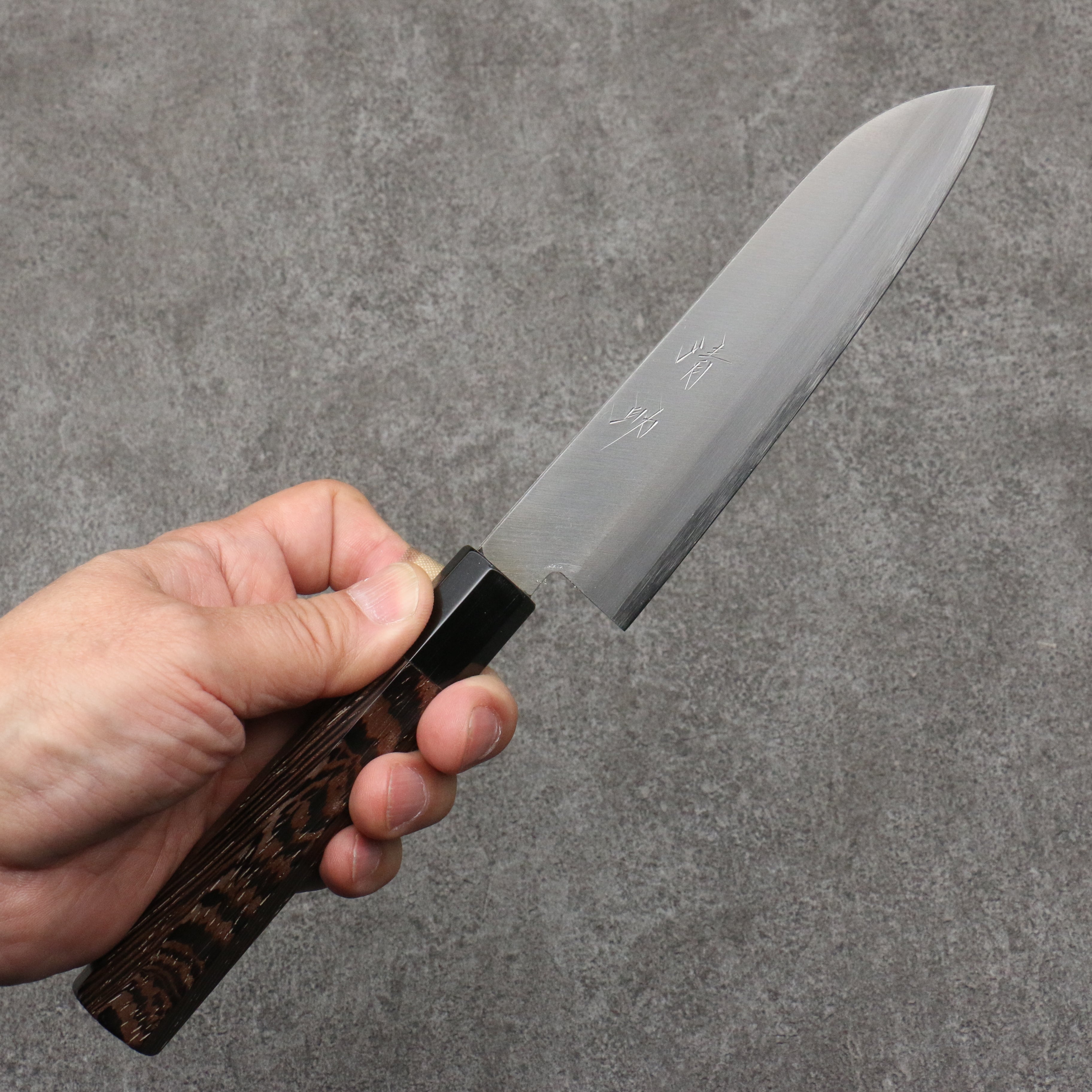 Seisuke Blue Super Small Santoku 140mm Wenge Handle - Seisuke Knife