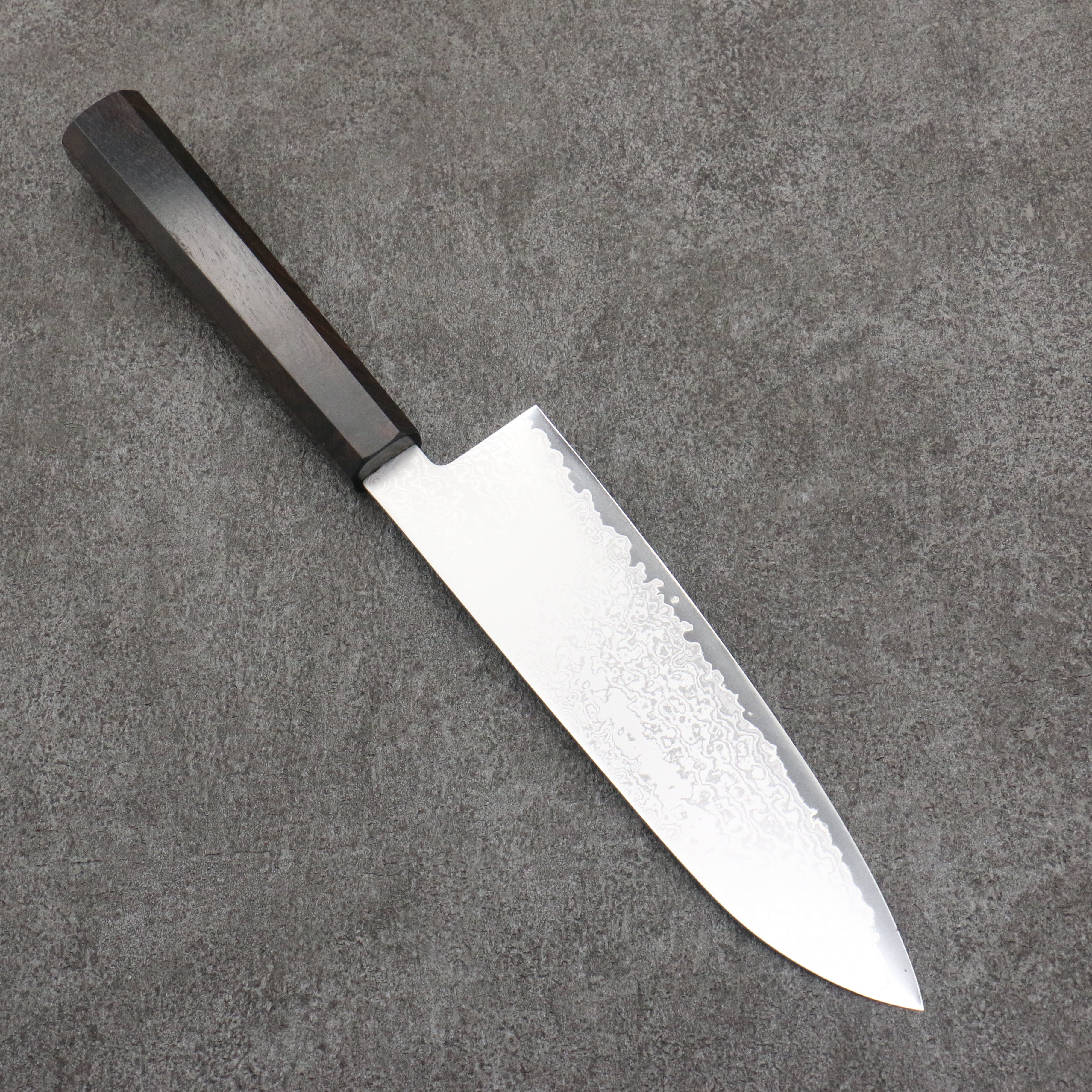 Seisuke VG10 Damascus Santoku 180mm Ebony Wood Handle - Seisuke Knife