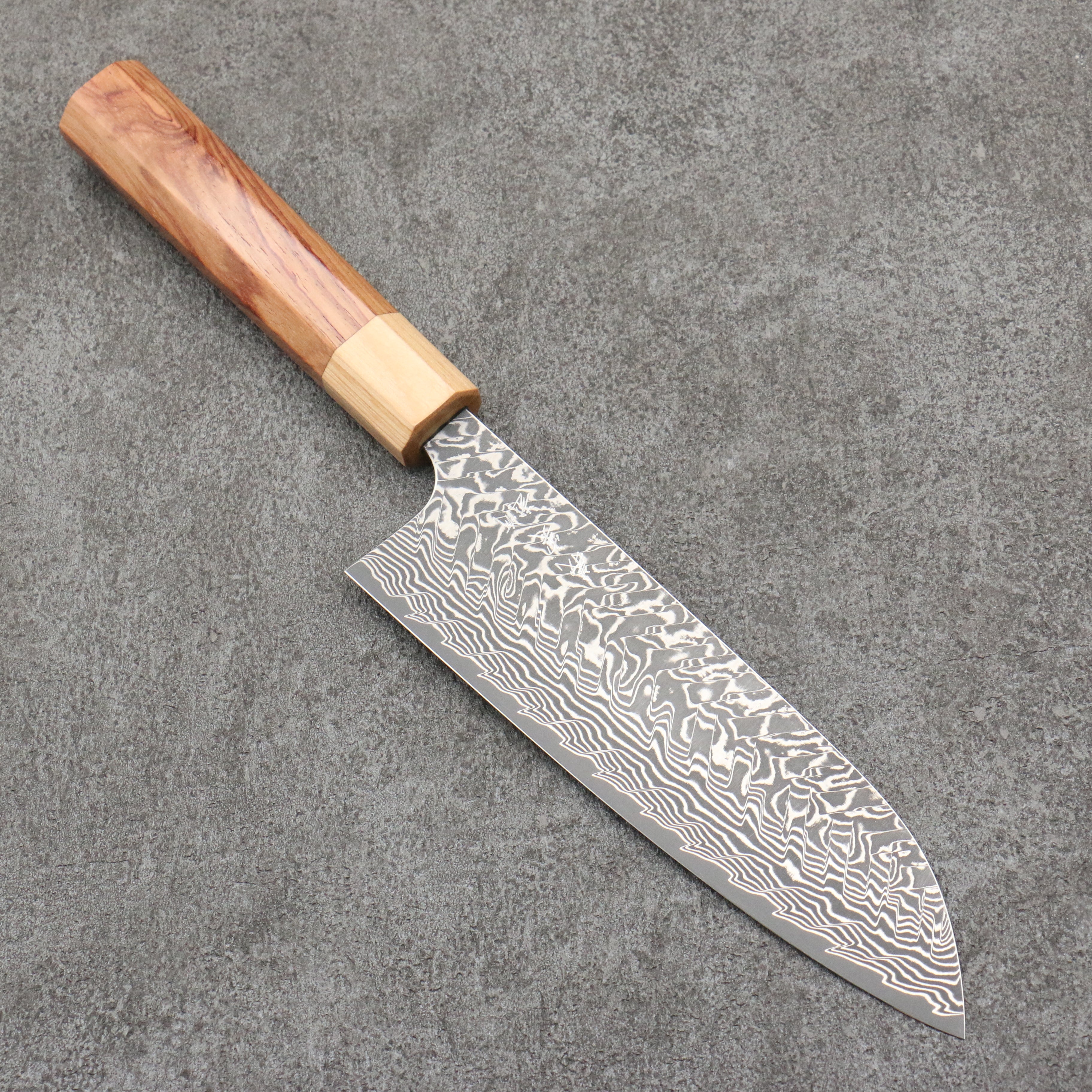 Yoshimi Kato SG2 Damascus Santoku 170mm Honduras Handle - Seisuke Knife