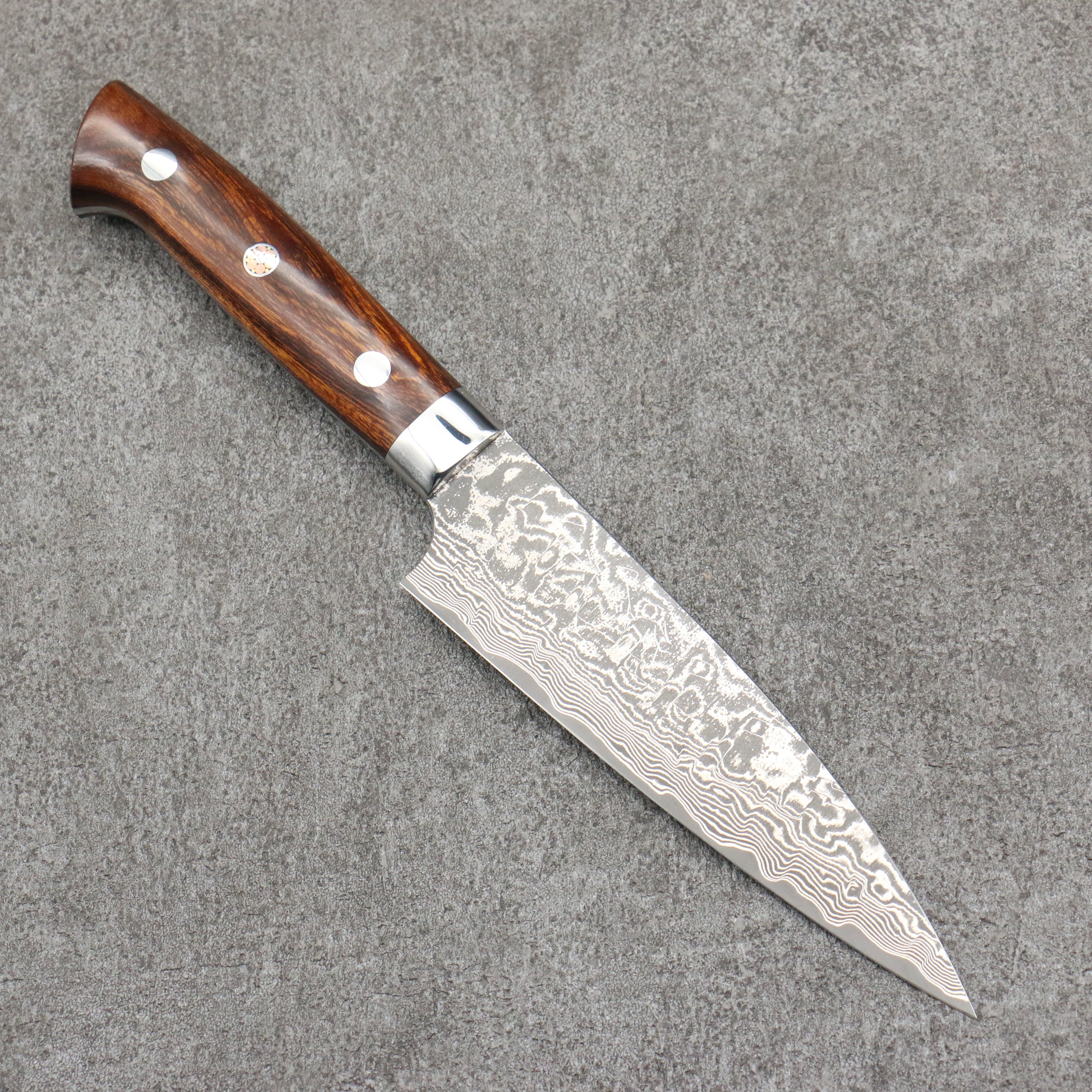 Takeshi Saji SG2 Black Damascus Petty-Utility 130mm Ironwood Handle - Seisuke Knife