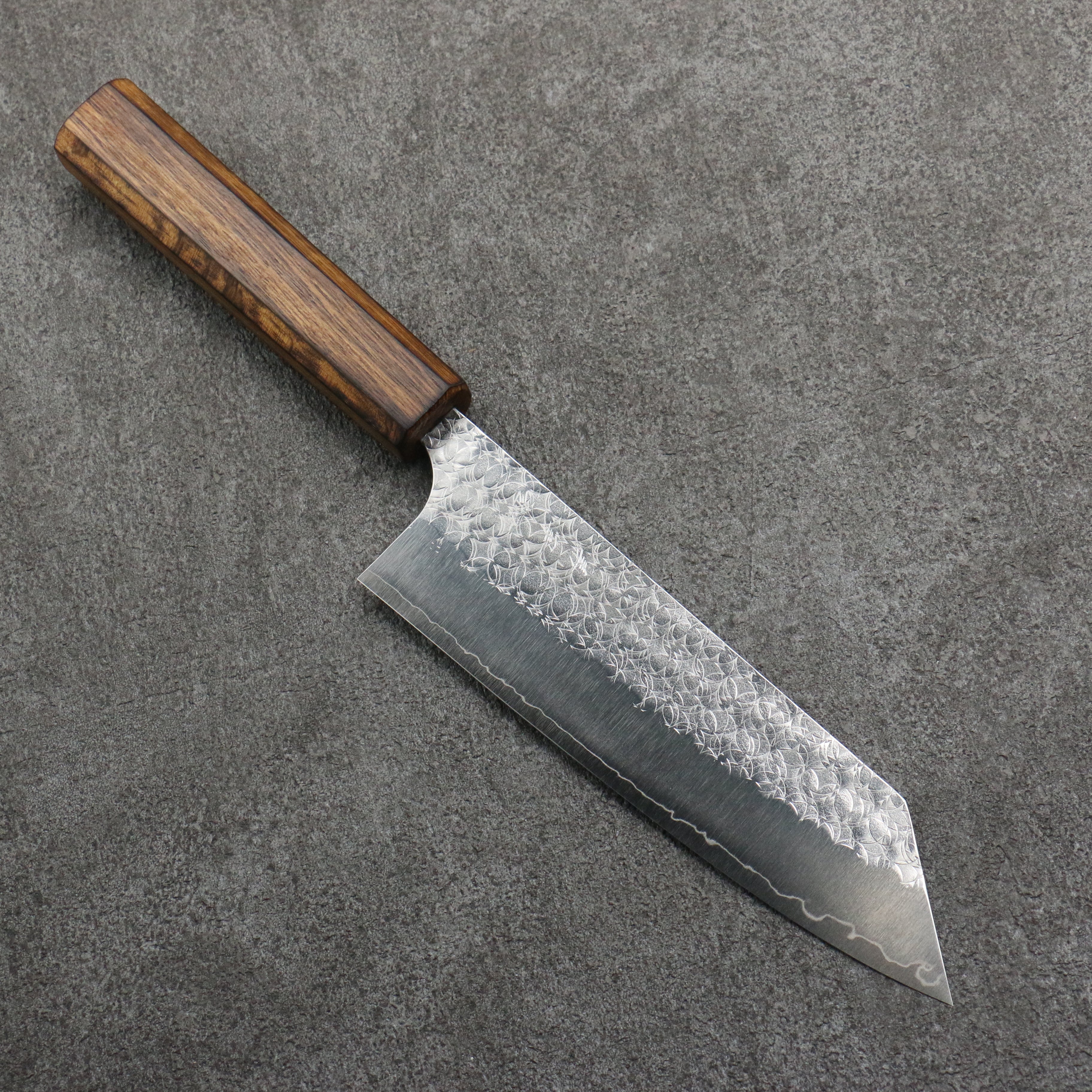 Yoshimi Kato Minamo SG2 Hammered Bunka 170mm Burnt Oak Handle - Seisuke Knife