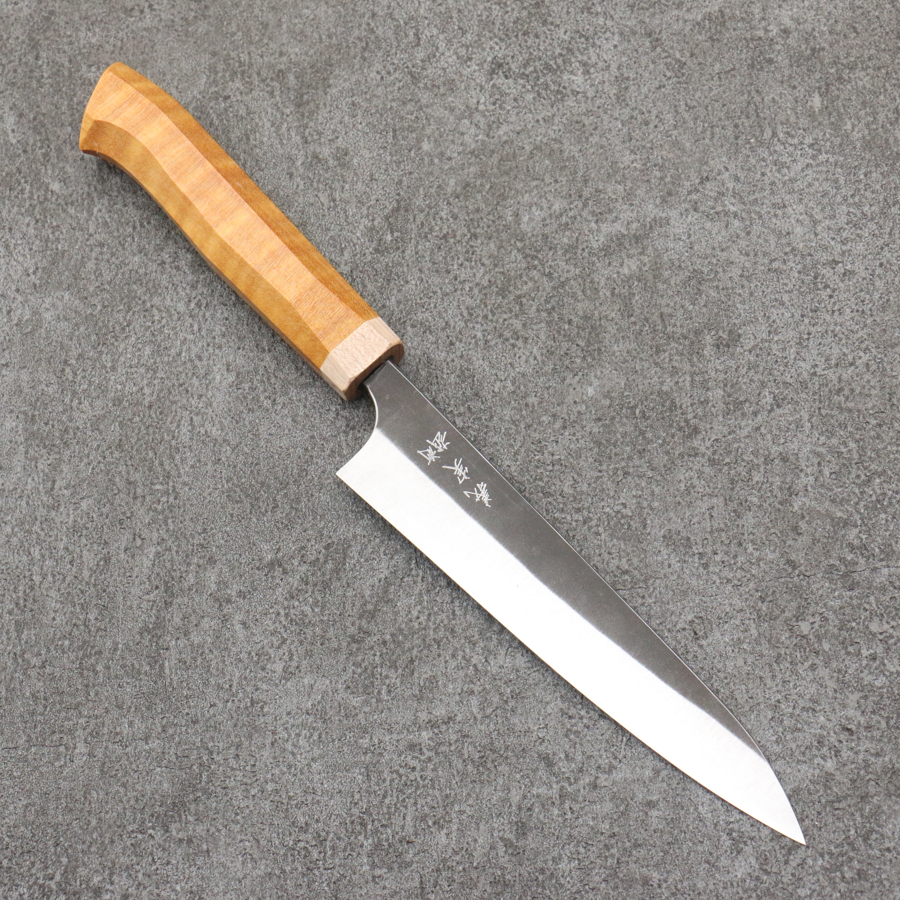 Yoshimi Kato White Steel Black Finished Petty-Utility 150mm Western style (yellow) Handle - Seisuke Knife