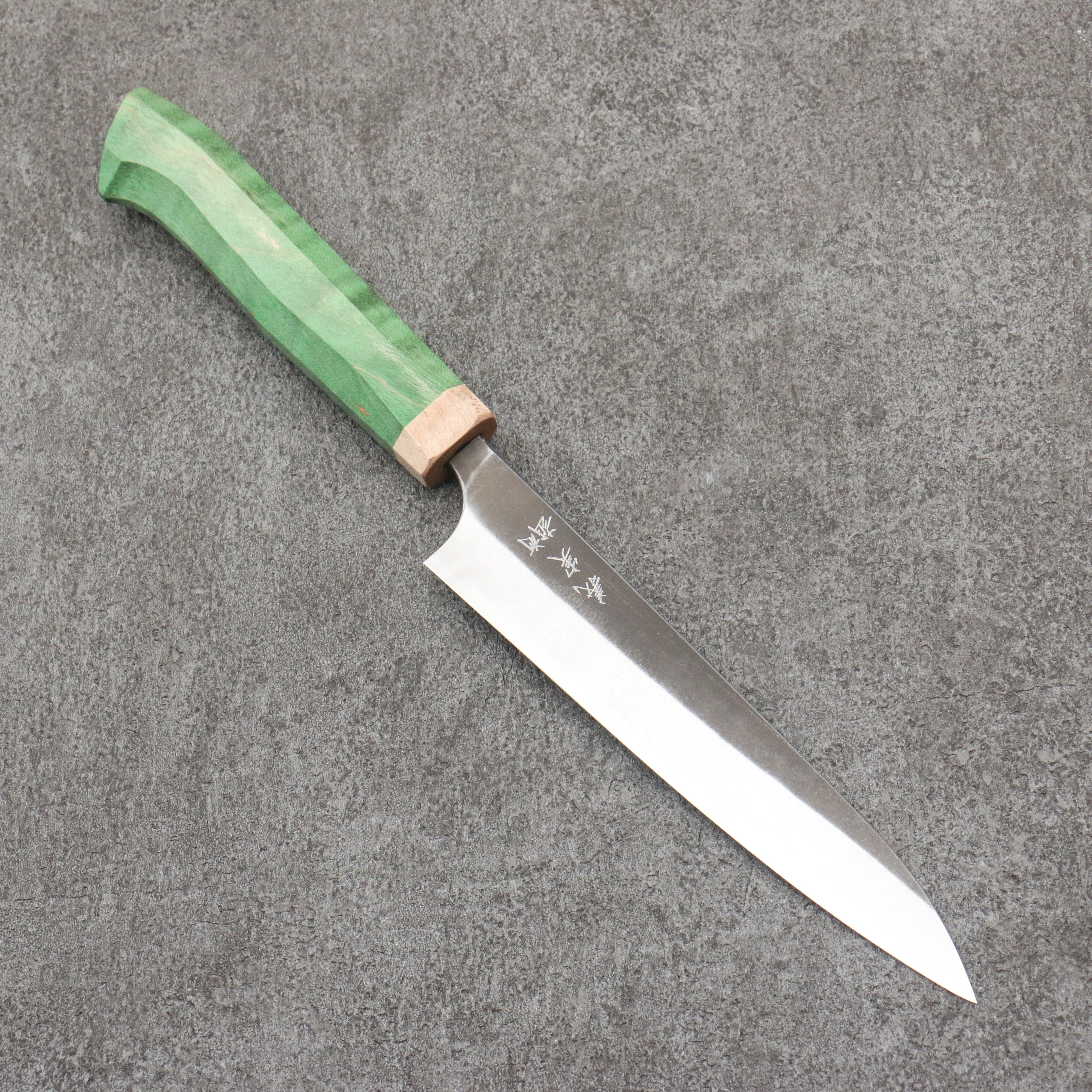 Yoshimi Kato White Steel Black Finished Petty-Utility 150mm Western style (green) Handle - Seisuke Knife