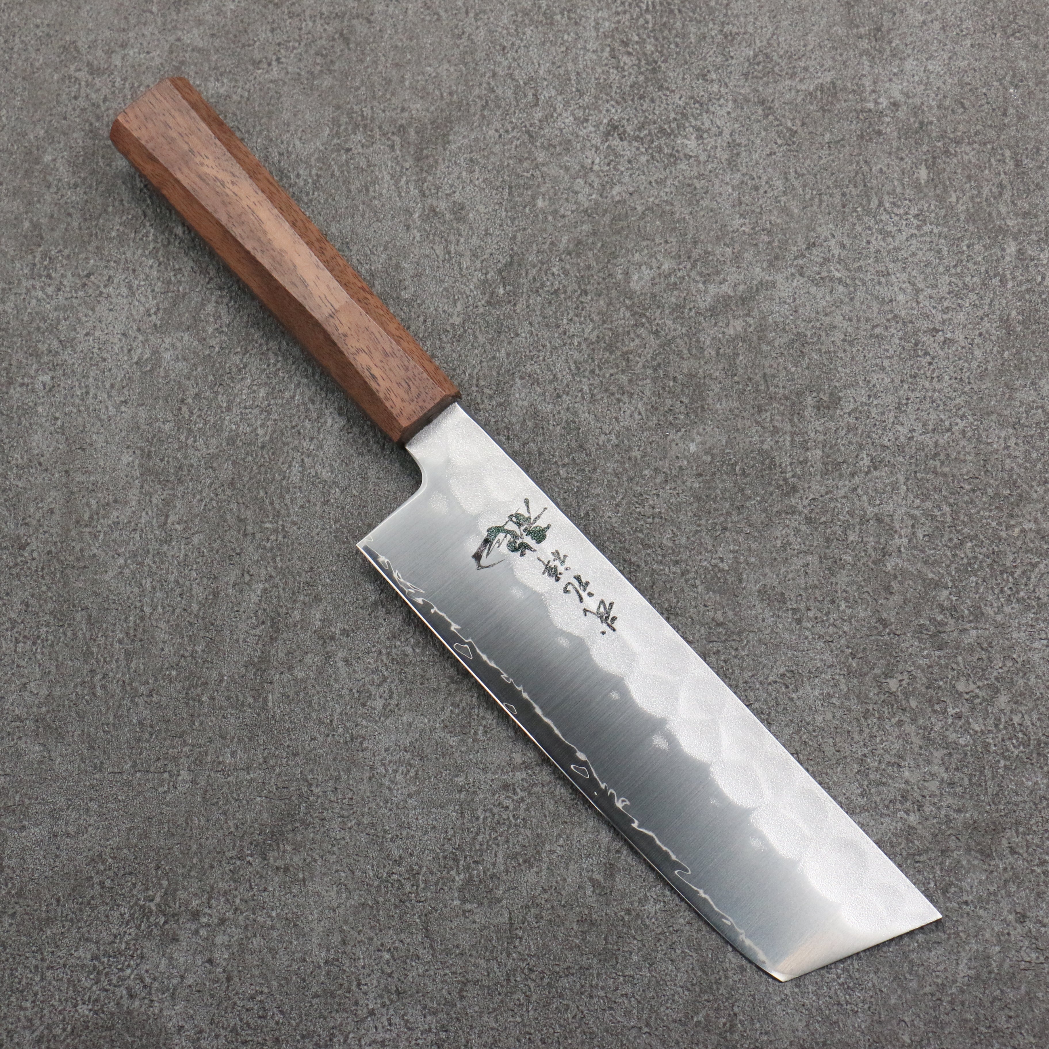 Ryusen Blazen Ryu Wa SG2 Hammered Nakiri 165mm Walnut Handle - Seisuke Knife