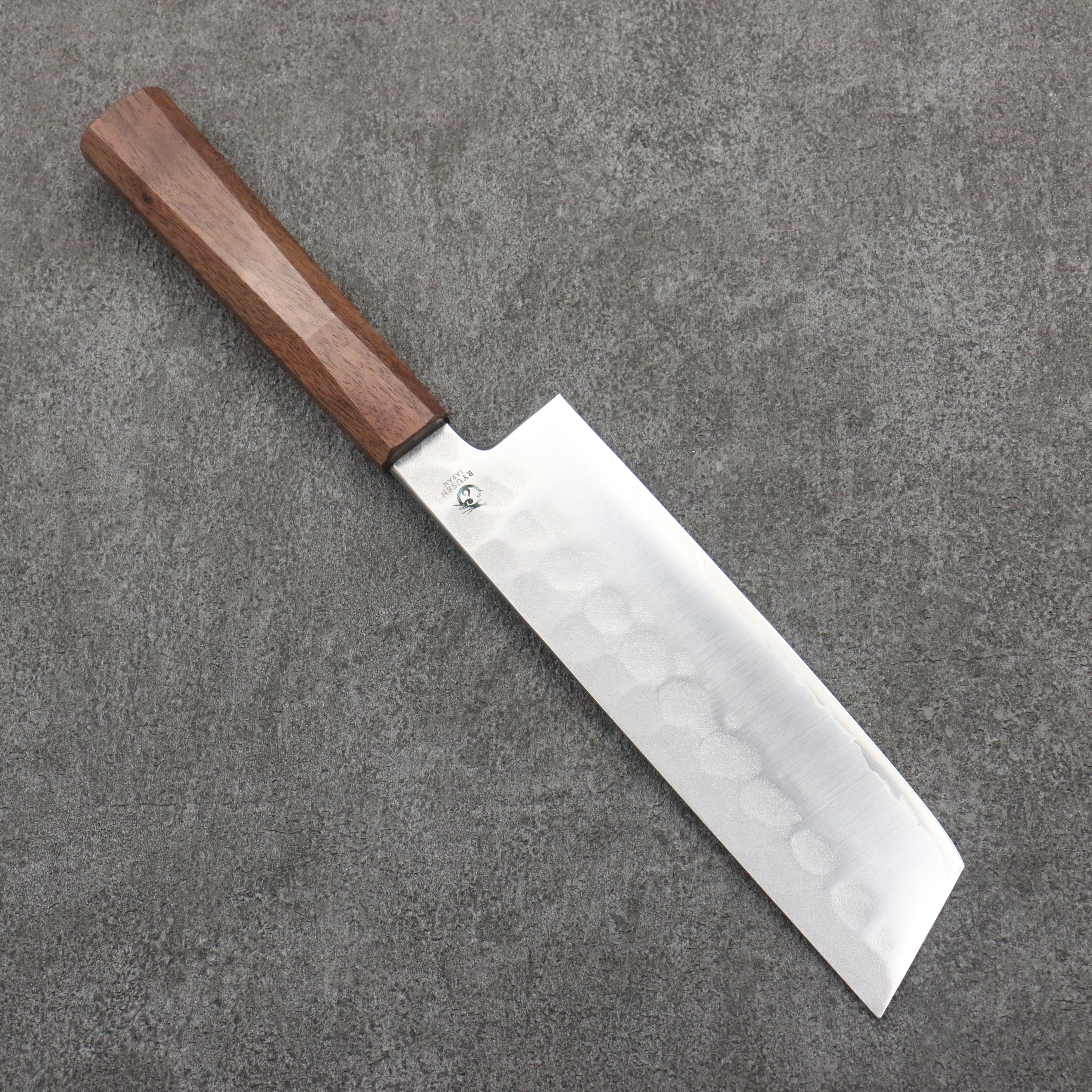 Ryusen Blazen Ryu Wa SG2 Hammered Nakiri 165mm Walnut Handle - Seisuke Knife