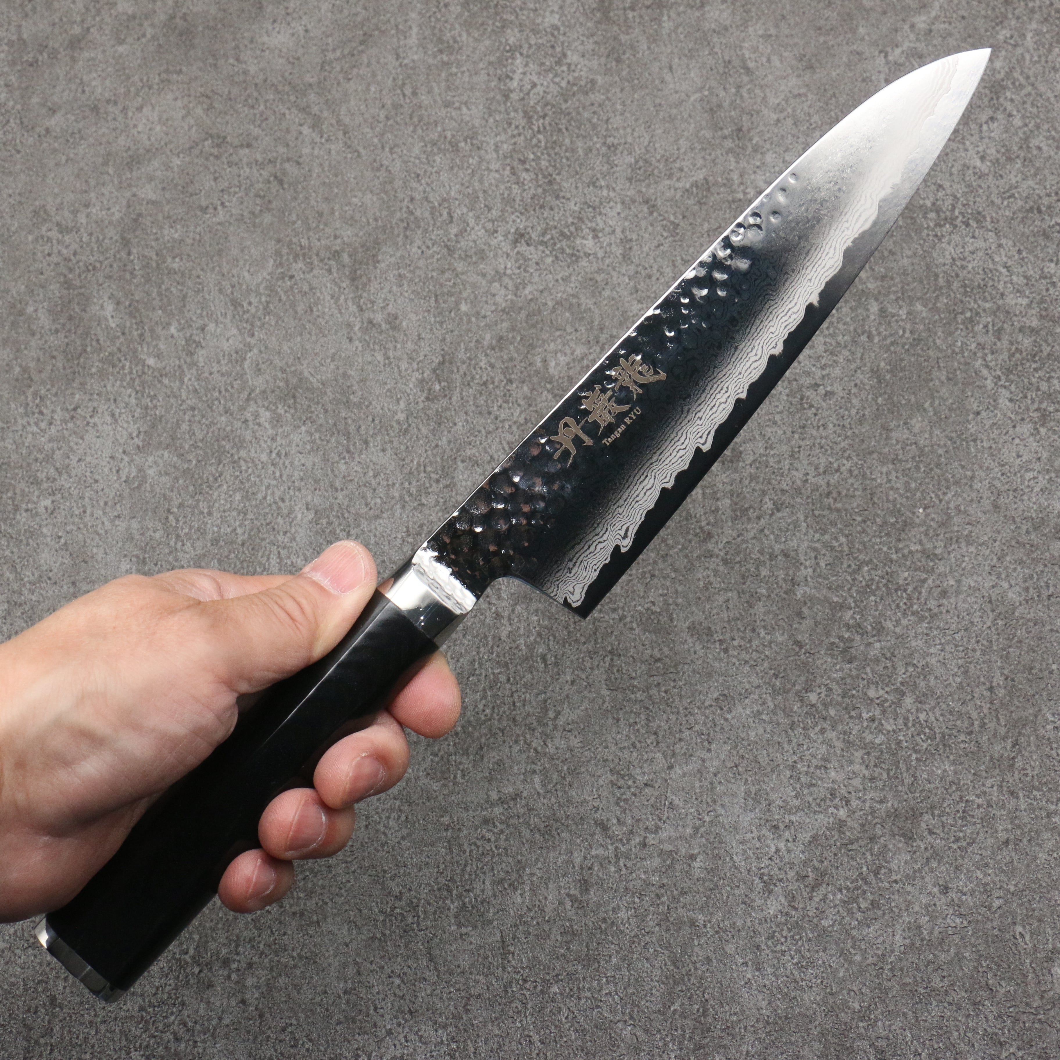 Ryusen Tanganryu VG10 67 Layer Damascus Gyuto 180mm Black Micarta Handle - Seisuke Knife
