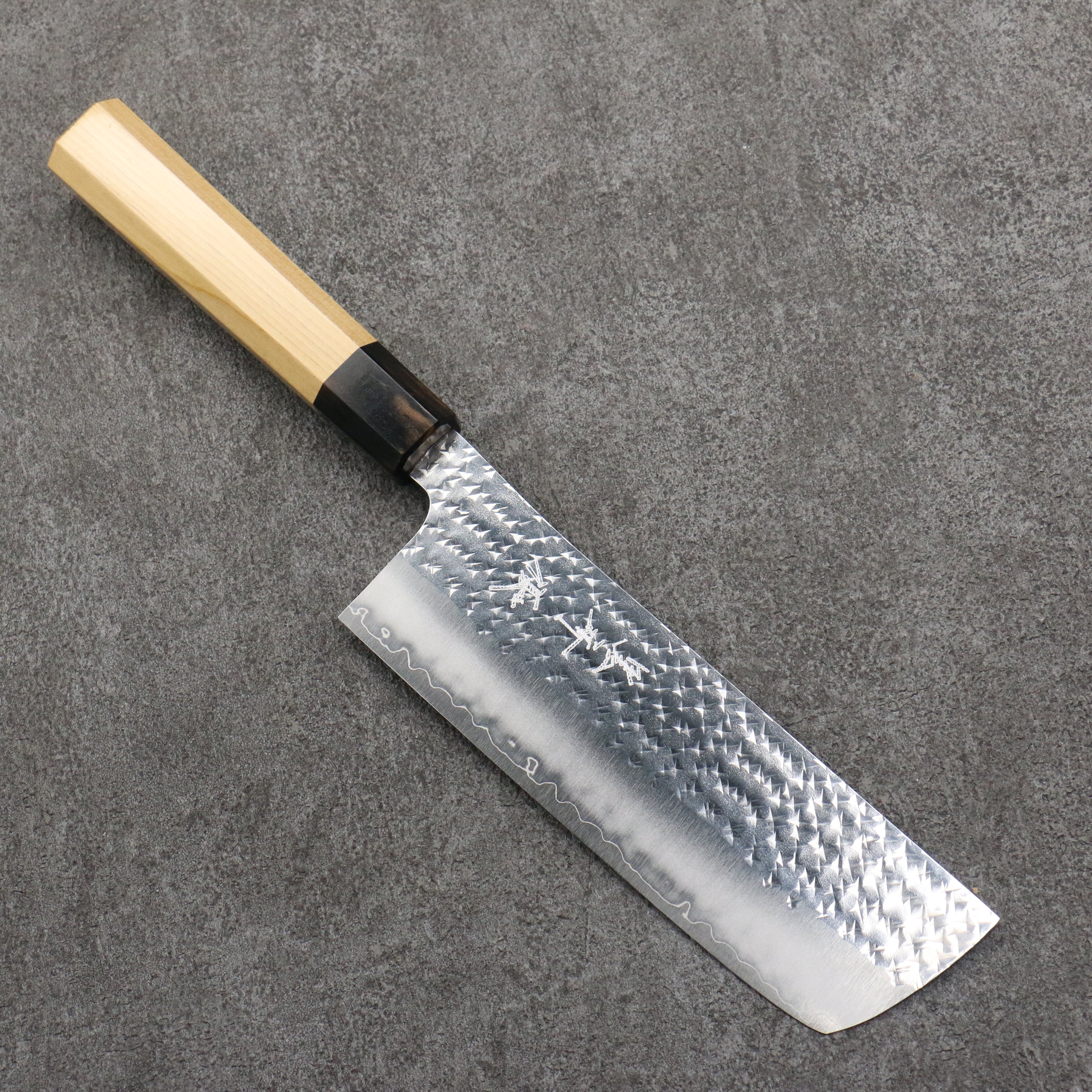 Yu Kurosaki Senko Ei SG2 Hammered Nakiri 165mm Aomori Hiba���(Ferrule: Brown) Handle - Seisuke Knife