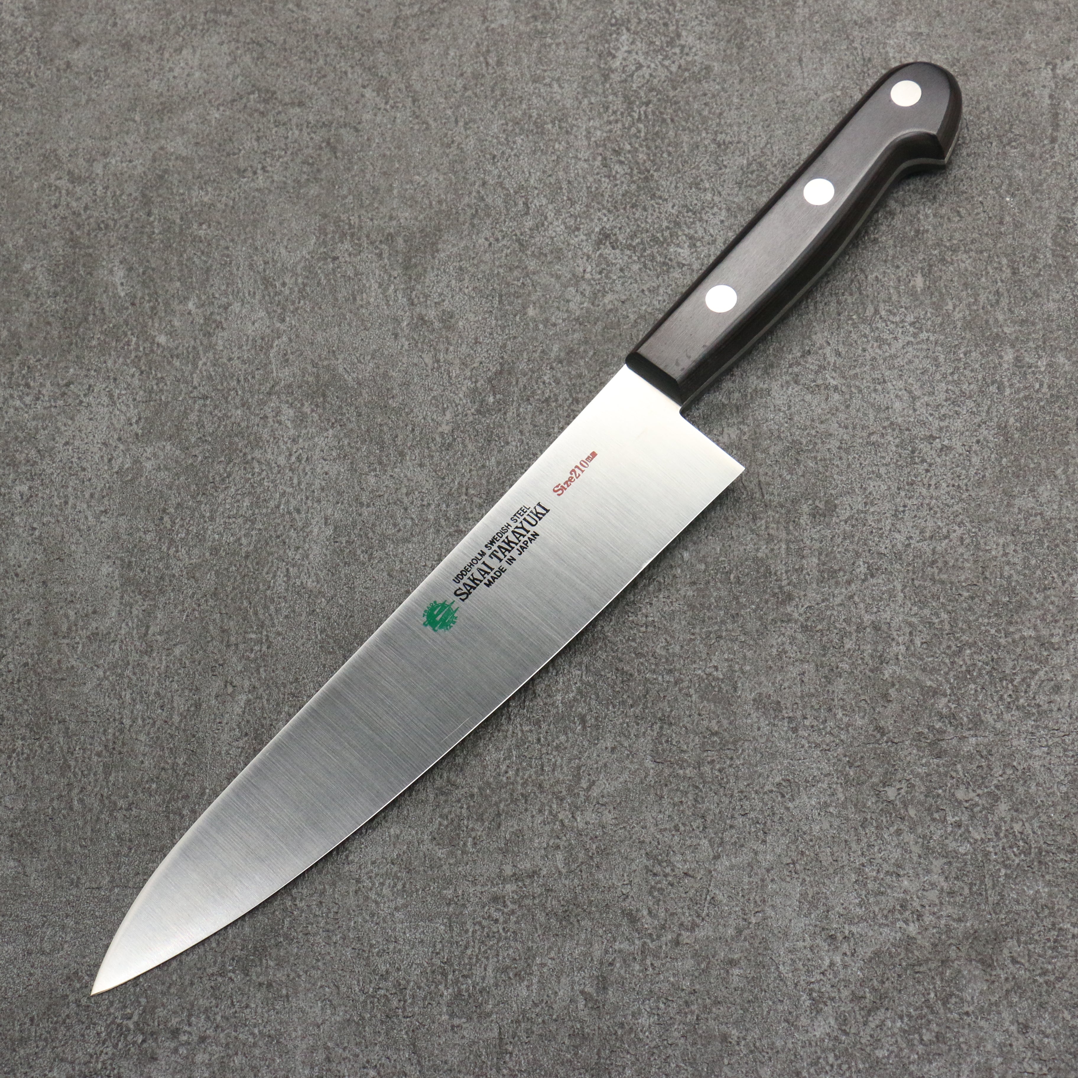Sakai Takayuki Grand Chef Swedish Steel-stn Gyuto 210mm Black Pakka wood Handle - Seisuke Knife
