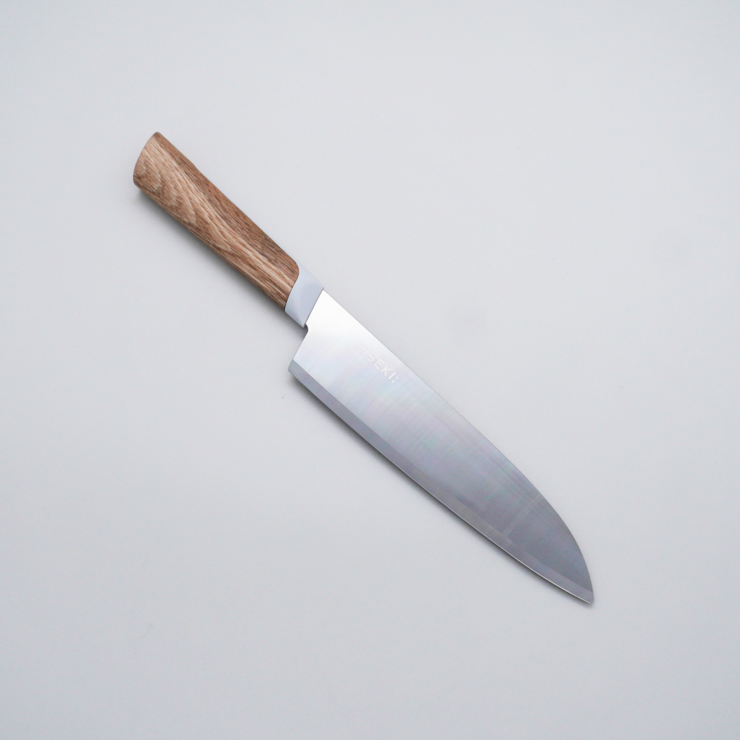 KISEKI Proprietary Ultra-Hard Alloy Santoku Knife 180mm with Japanese Oak Handle - Seisuke Knife