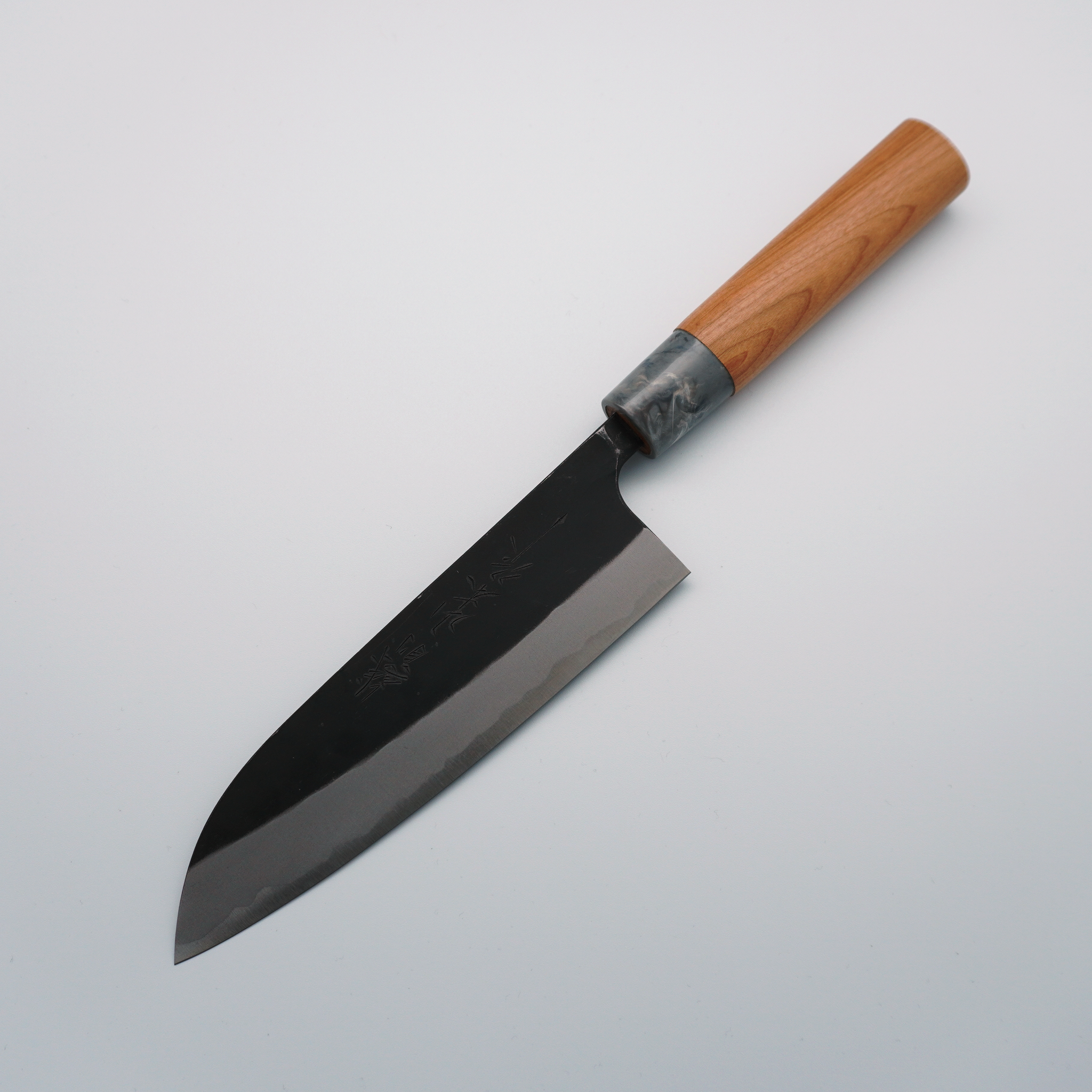 Nao Yamamoto White Steel No.2 Kurouchi Santoku 170mm Cherry Wood Handle - Seisuke Knife