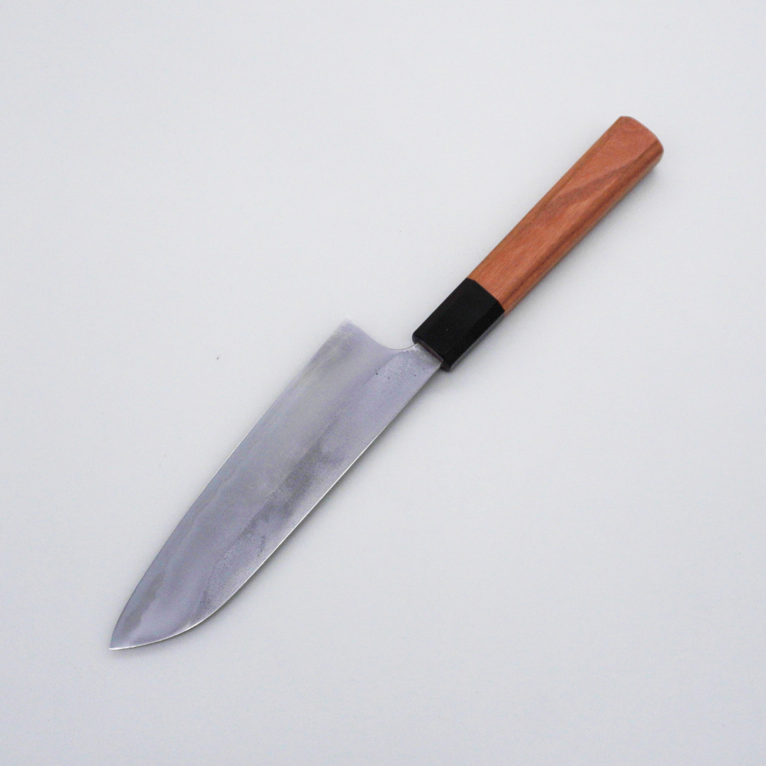 Seisuke TAKUMI Trade-In Masakage White Steel No.2 Nashiji Santoku 165mm Cherry Handle