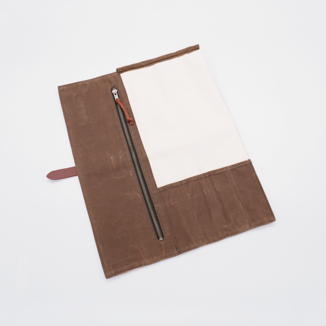 Hardmill Waxed Canvas Compact Knife Roll - Seisuke Knife