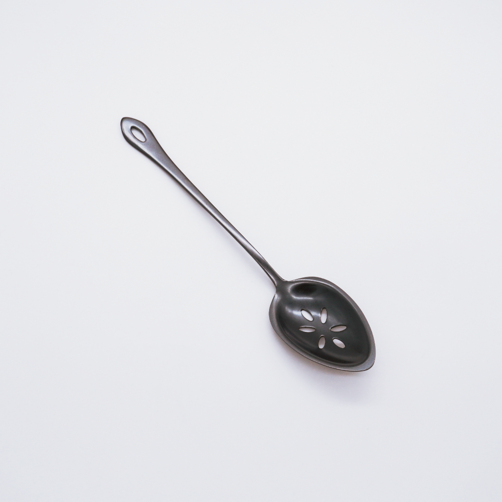 工芸品 Silver heavy insideout spoon Gestura Gunmetal Strainer Spoon 235mm
