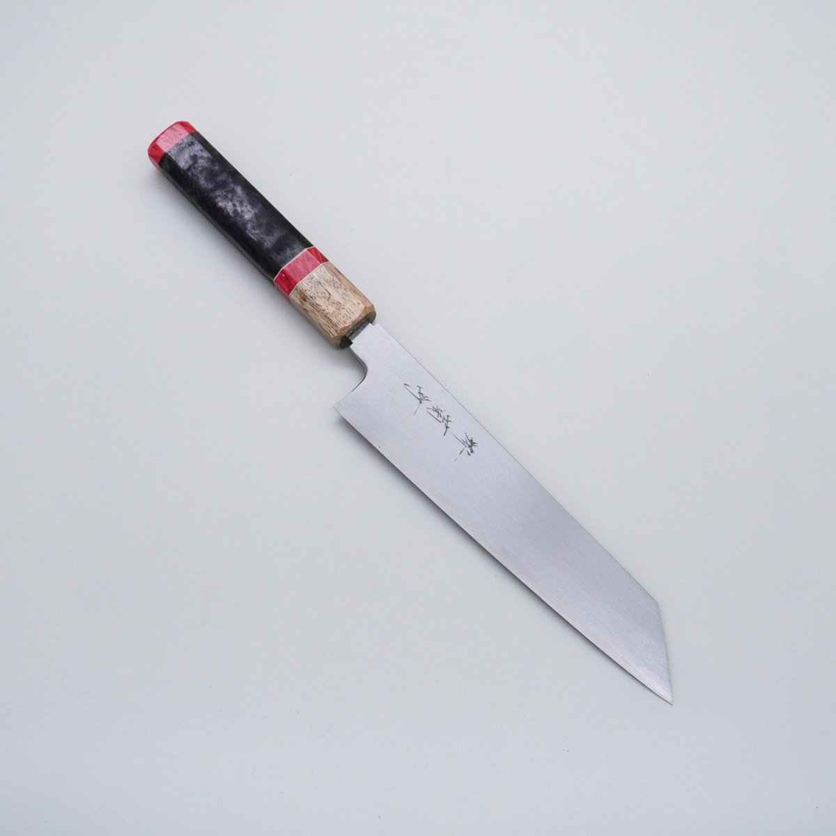 Seisuke TAKUMI Trade-In Sakai Kikumori White Steel No.1 Kasumi Kiritsuke Gyuto 210mm Dyed Burl & Spalted Birch Handle - Seisuke Knife