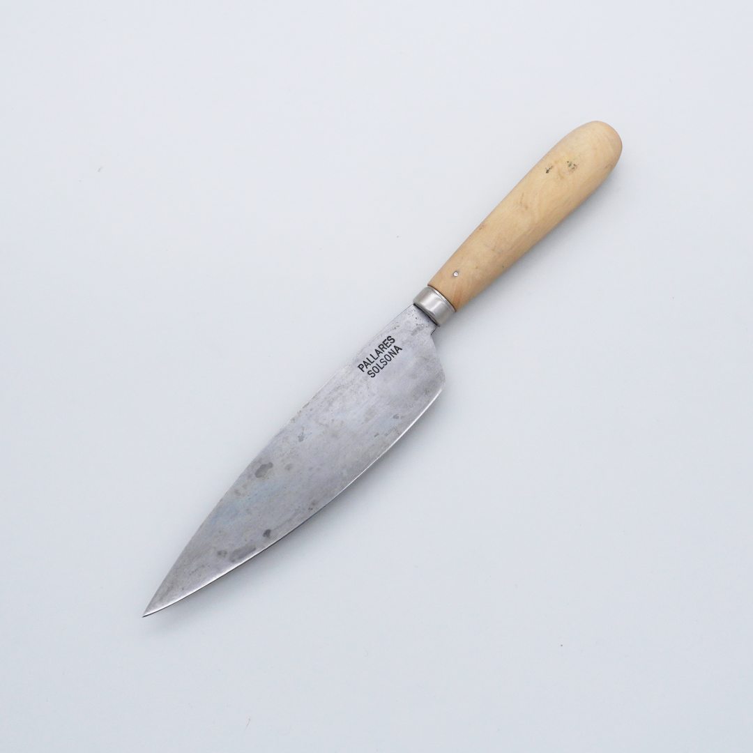 Seisuke TAKUMI Trade-In Pallarès Solsona Carbon Steel Satin Catalan Kitchen Knife 160mm Boxwood Handle
