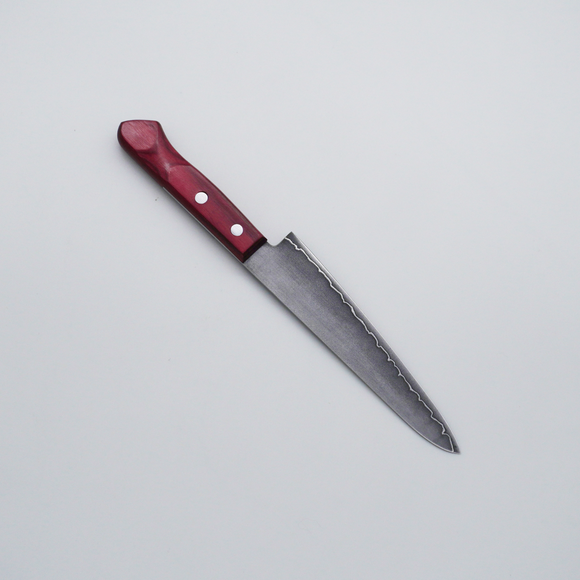 Shigeki Tanaka Silver Steel No.3 Satin Finish Petty-Utility 150mm Red Pakka wood Handle