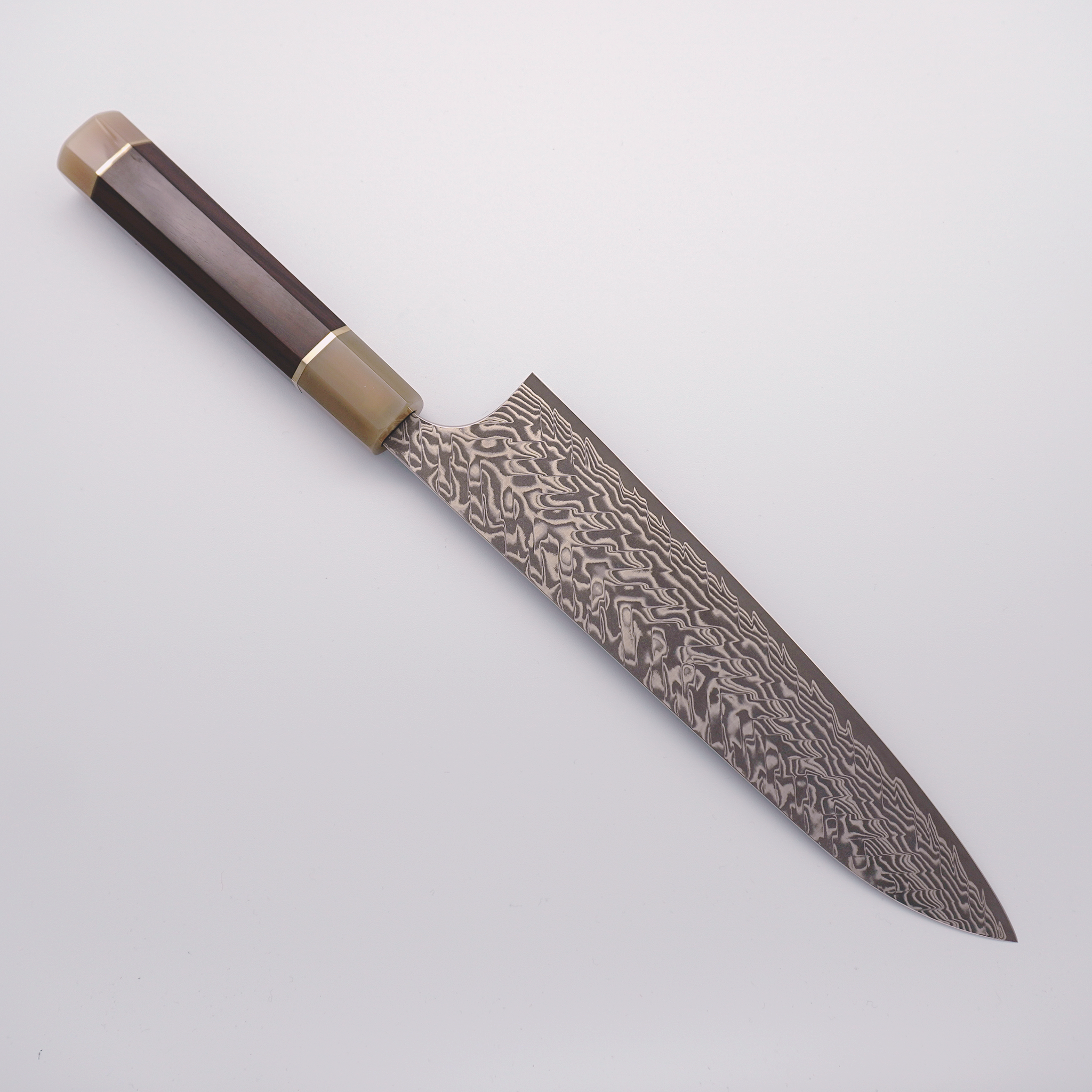 Yoshimi Kato SG2 Damascus Gyuto 210mm Ebony with Ring Handle - Seisuke Knife