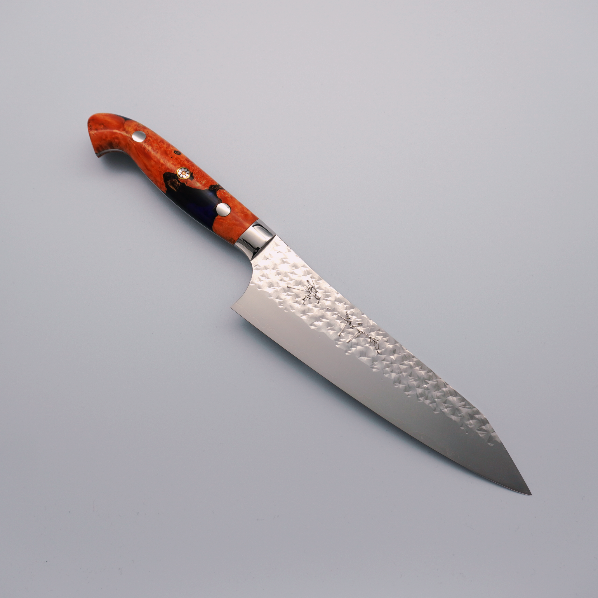 Yu Kurosaki Senko Ei SG2 Gyuto 180mm Custom Wood & Orange-Purple Resin Handle - Seisuke Knife