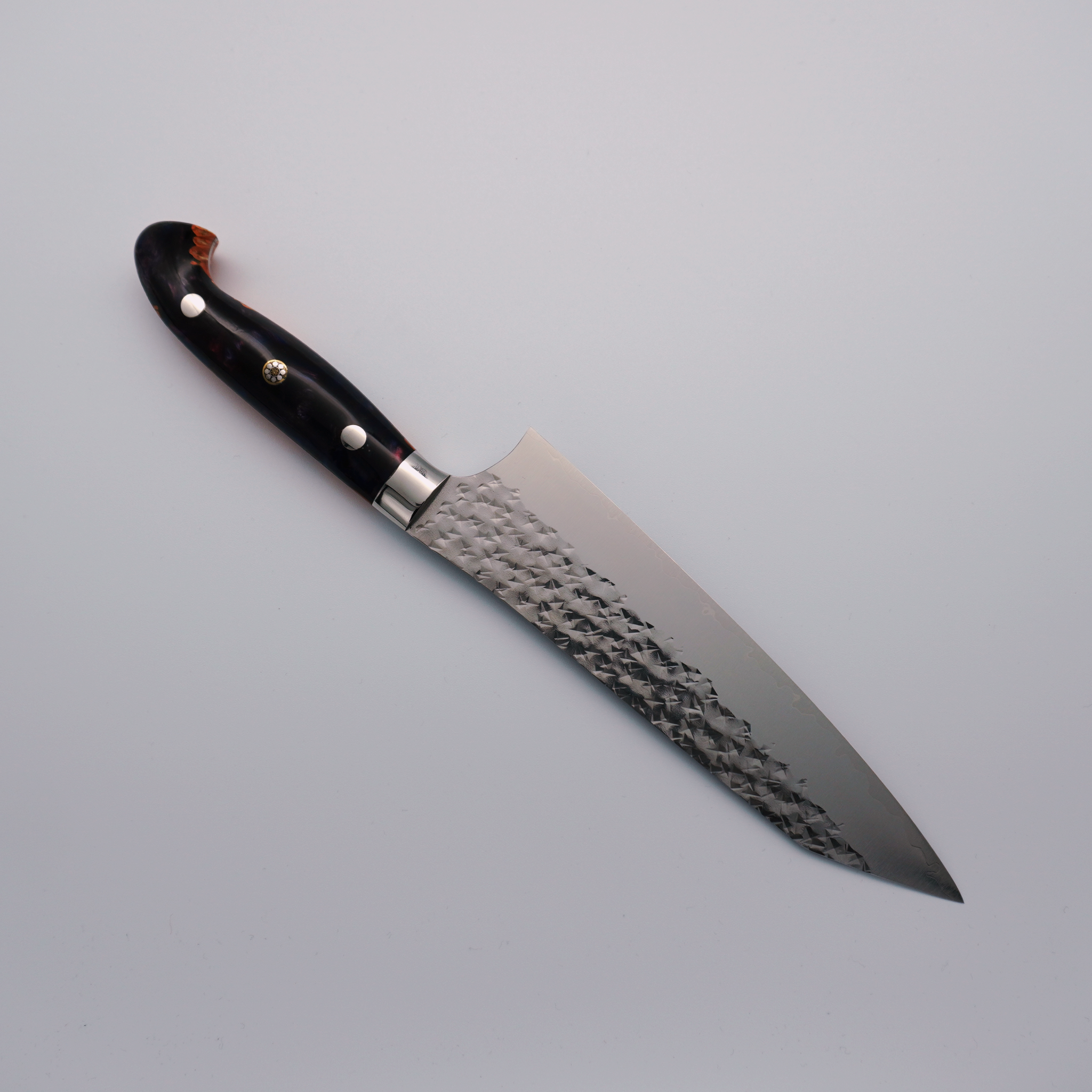 Yu Kurosaki Senko Ei SG2 Gyuto 180mm Custom Wood & Orange-Purple Resin Handle - Seisuke Knife