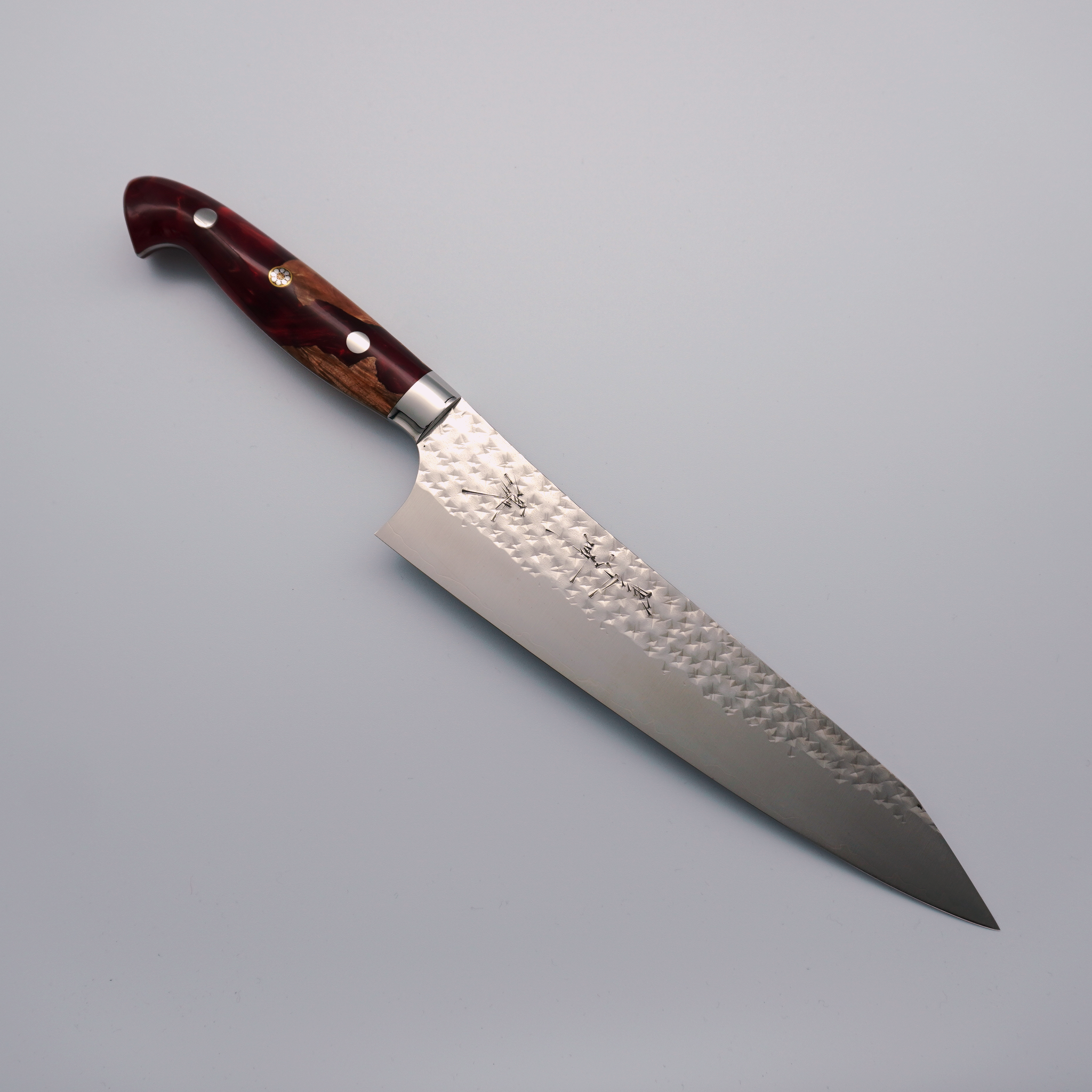 Yu Kurosaki Senko Ei SG2 Gyuto 210mm Custom Wood & Red Resin Handle - Seisuke Knife