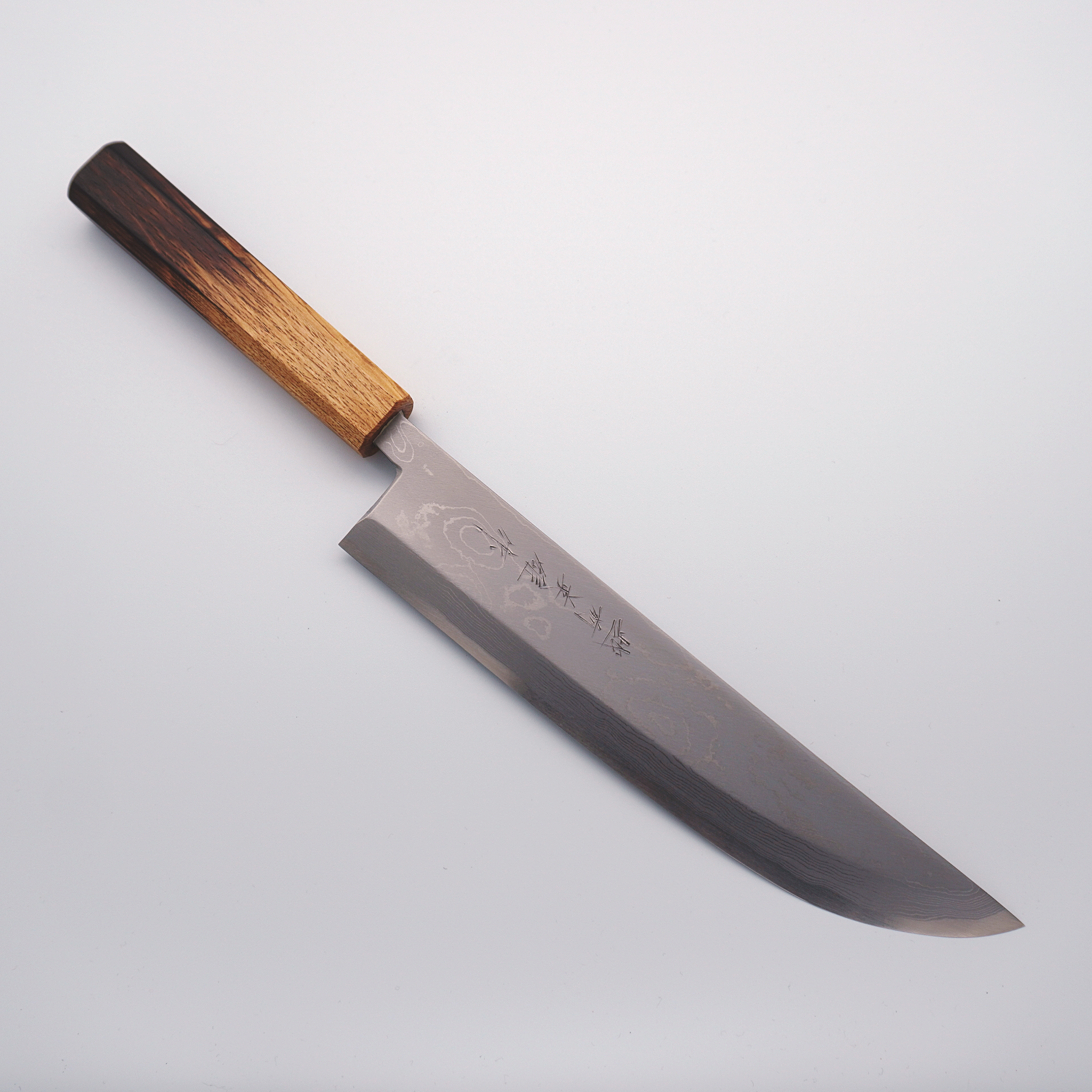 Hideo Kitaoka Wakashitsuke Tansetsu Sakimaru Mioroshi 240mm Burnt Oak Handle - Seisuke Knife