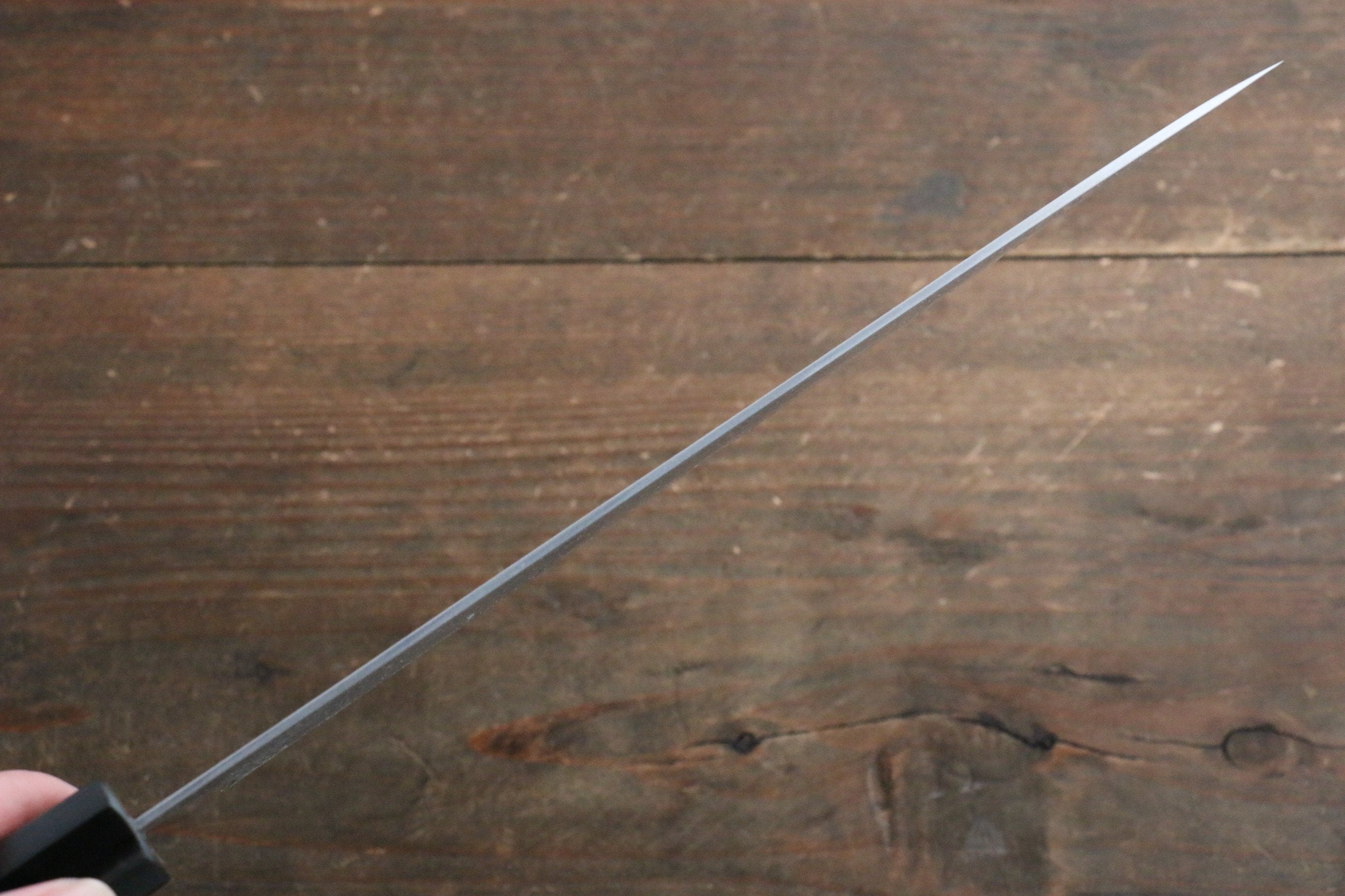 Yoshimi Kato VG10 Damascus Gyuto 210mm with Black Lacquered Handle with Saya - Seisuke Knife